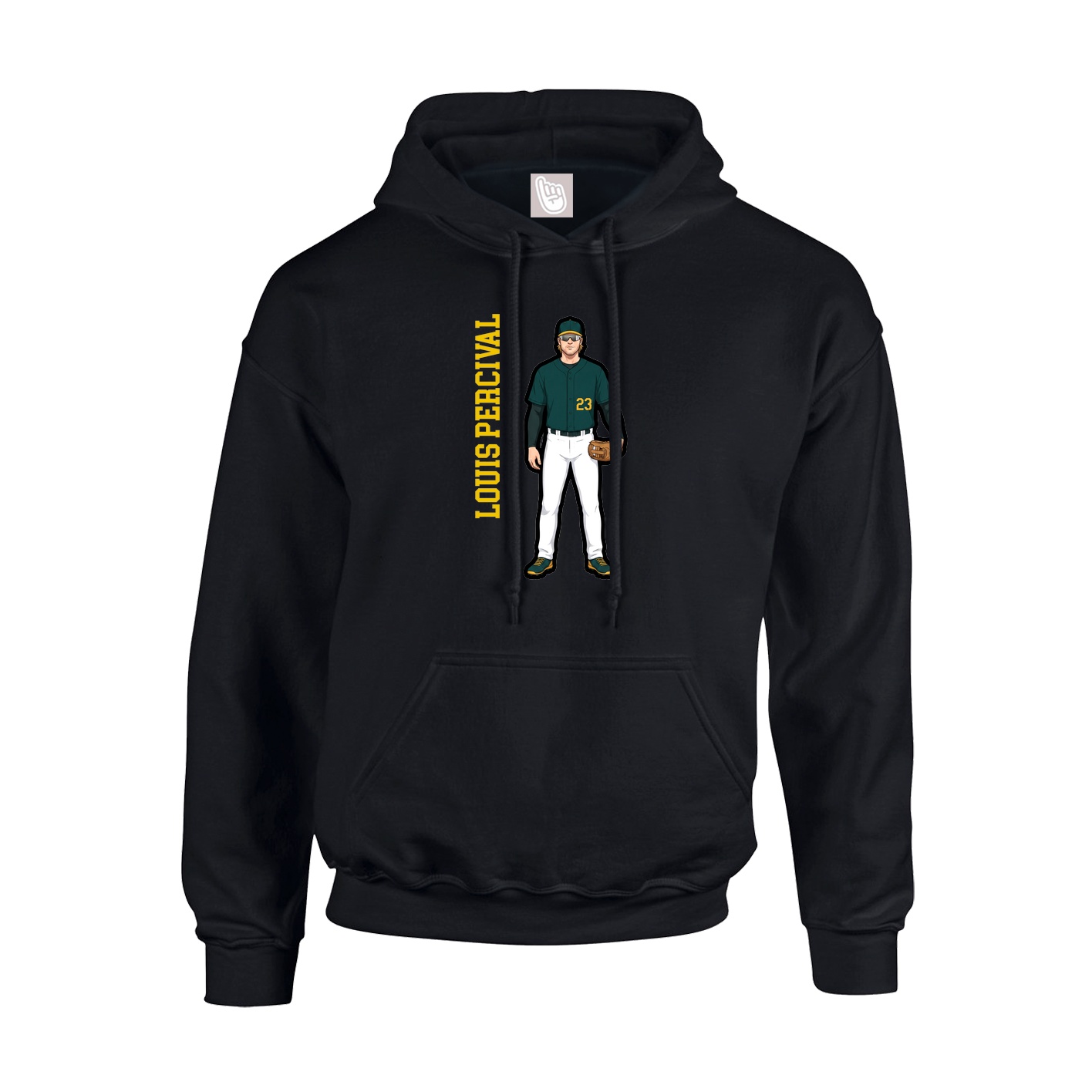 Youth Hoodie — Name Vertical in Black