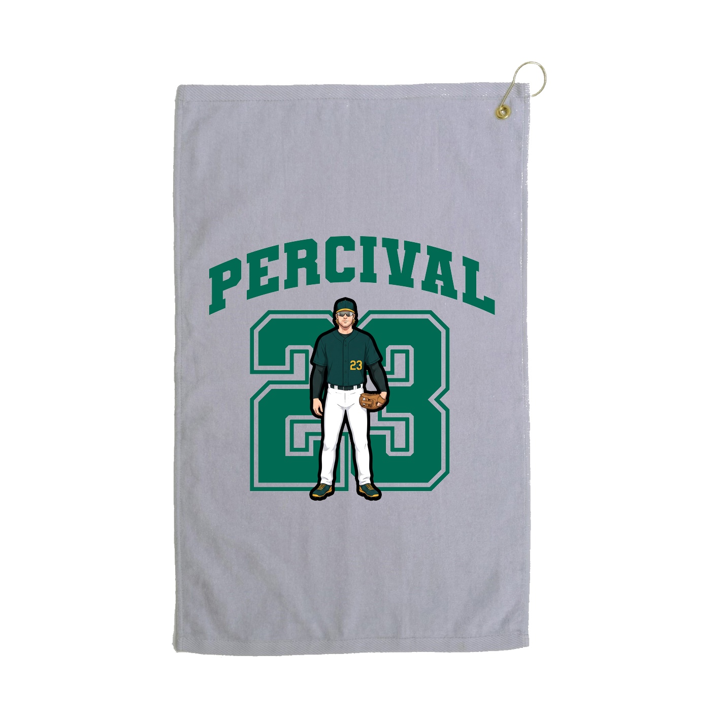 Golf Towel — Number in Grey