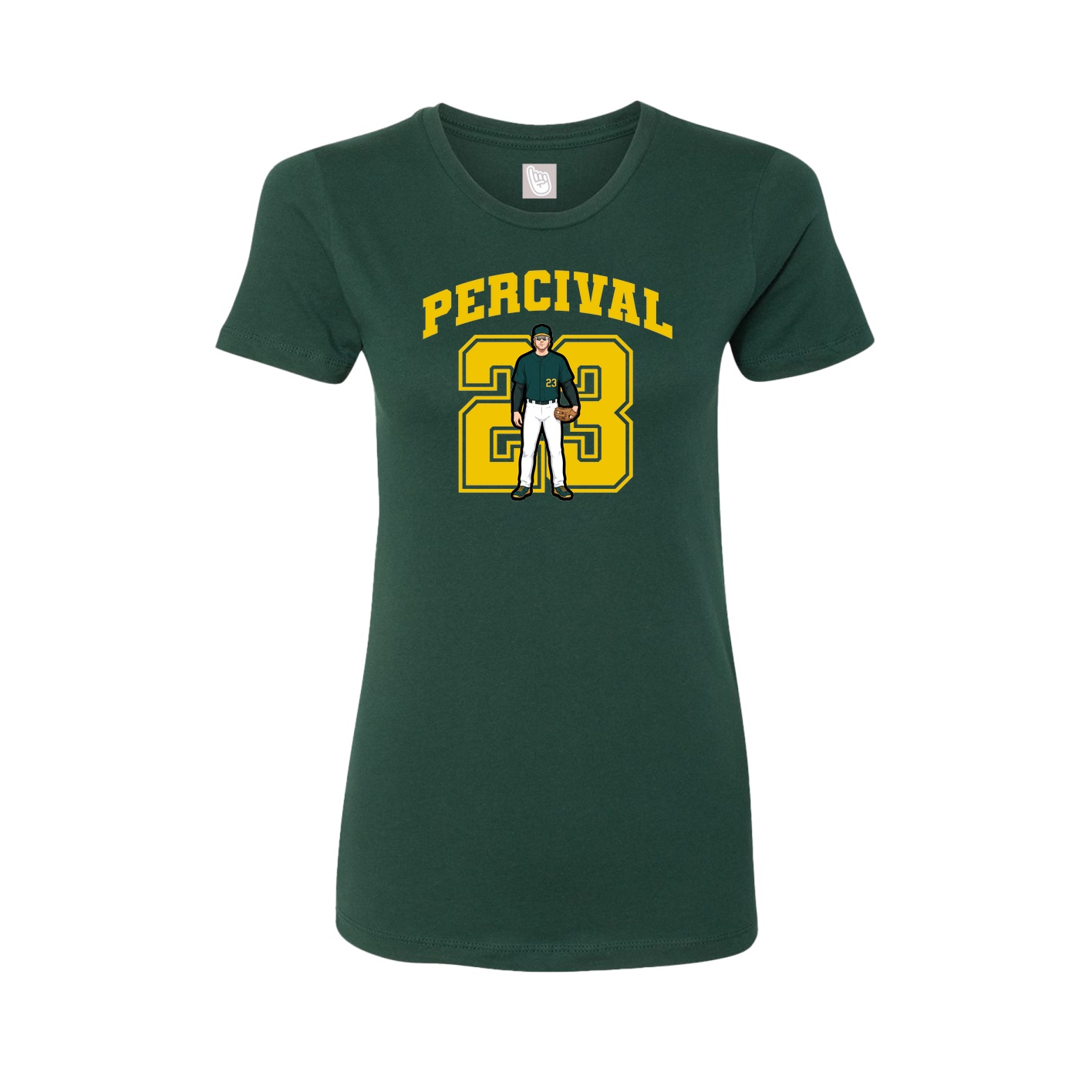 Fitted Women's Tee — Number in Green