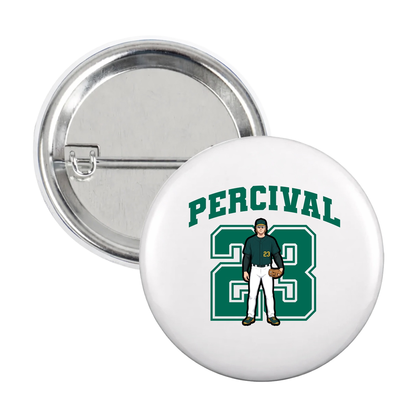 Game Day Button — Number in White