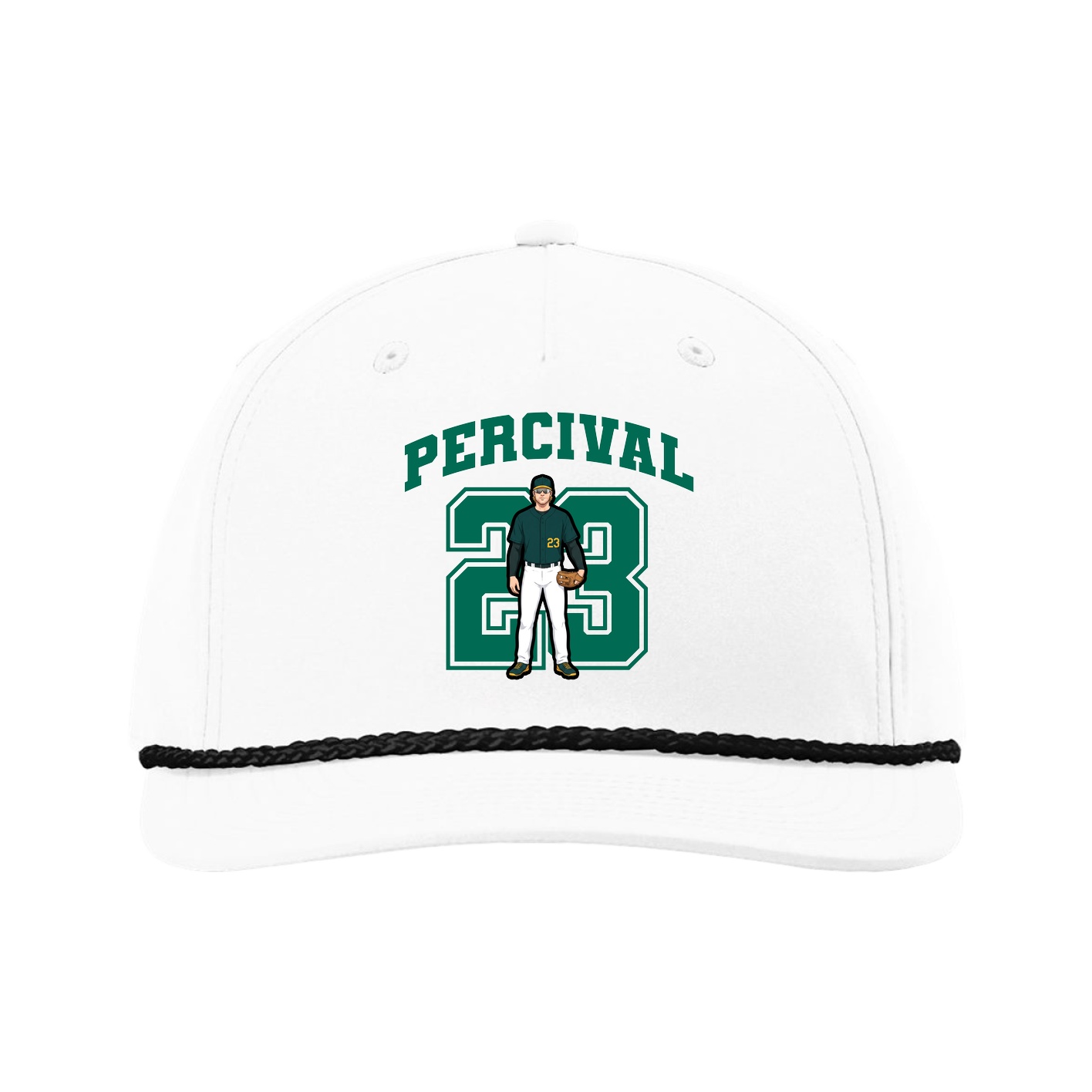 Five-Panel Classic Rope Cap — Number in White