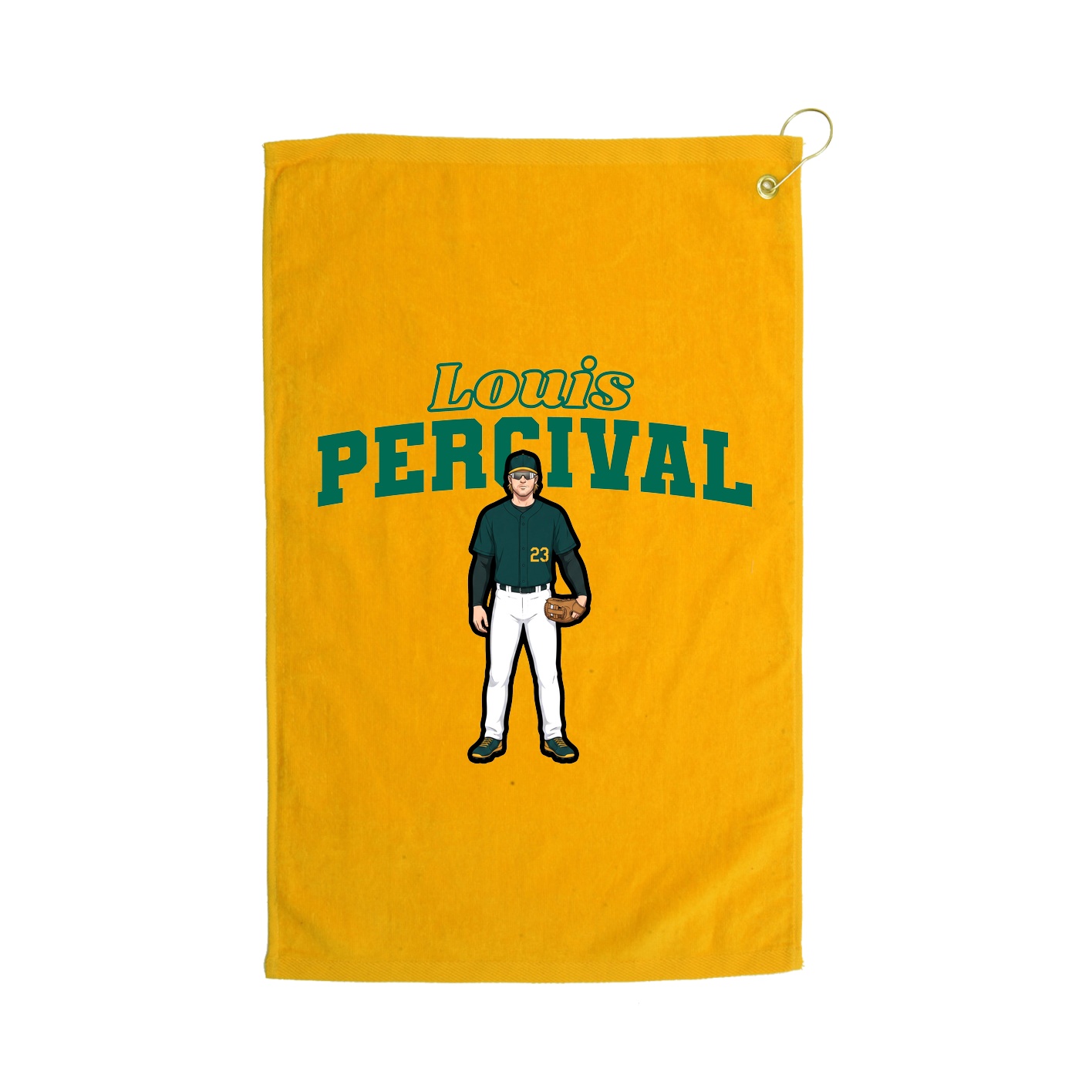 Golf Towel — Name Arch in Gold