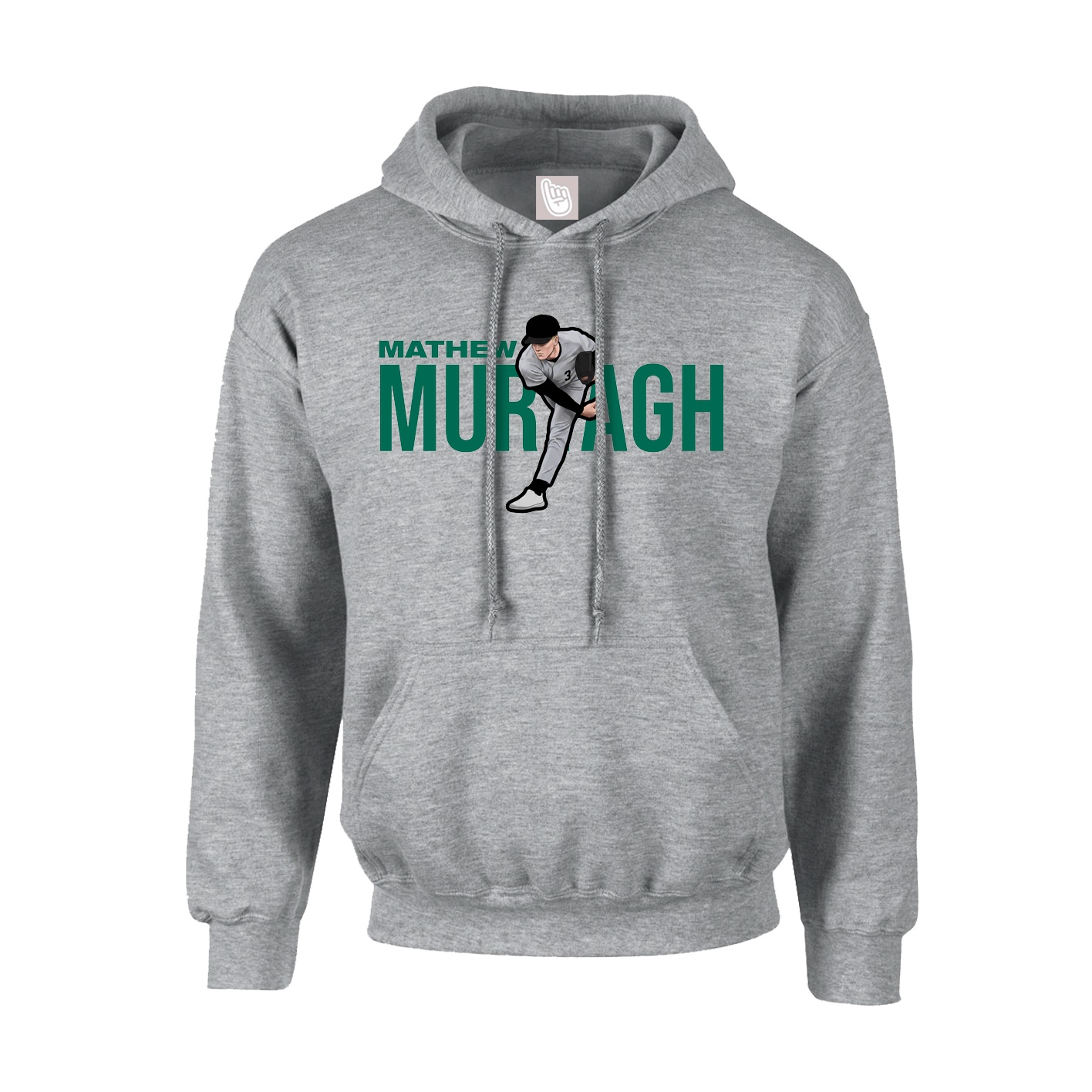 Youth Hoodie — Player Name in Grey