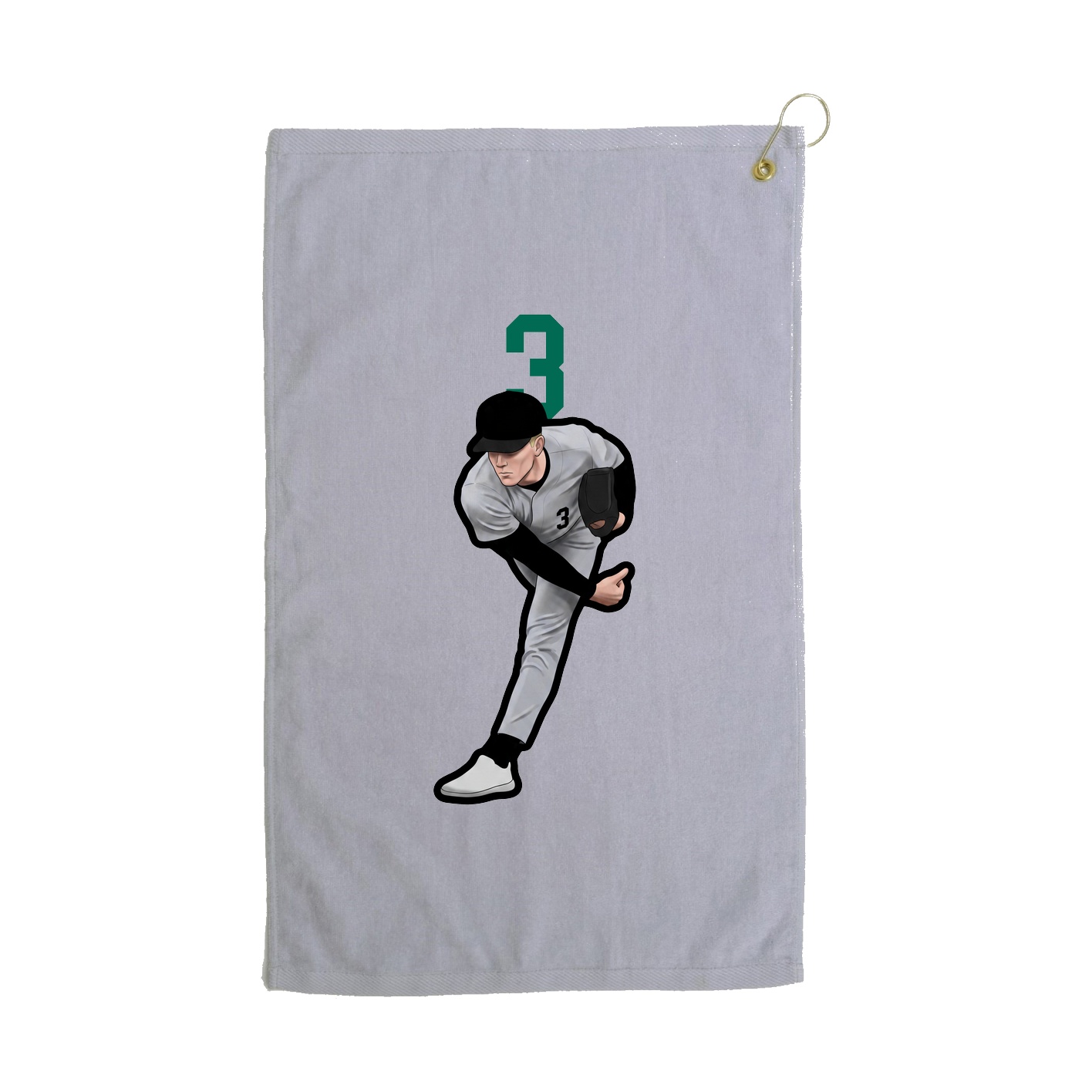 Golf Towel — Number Top in Grey