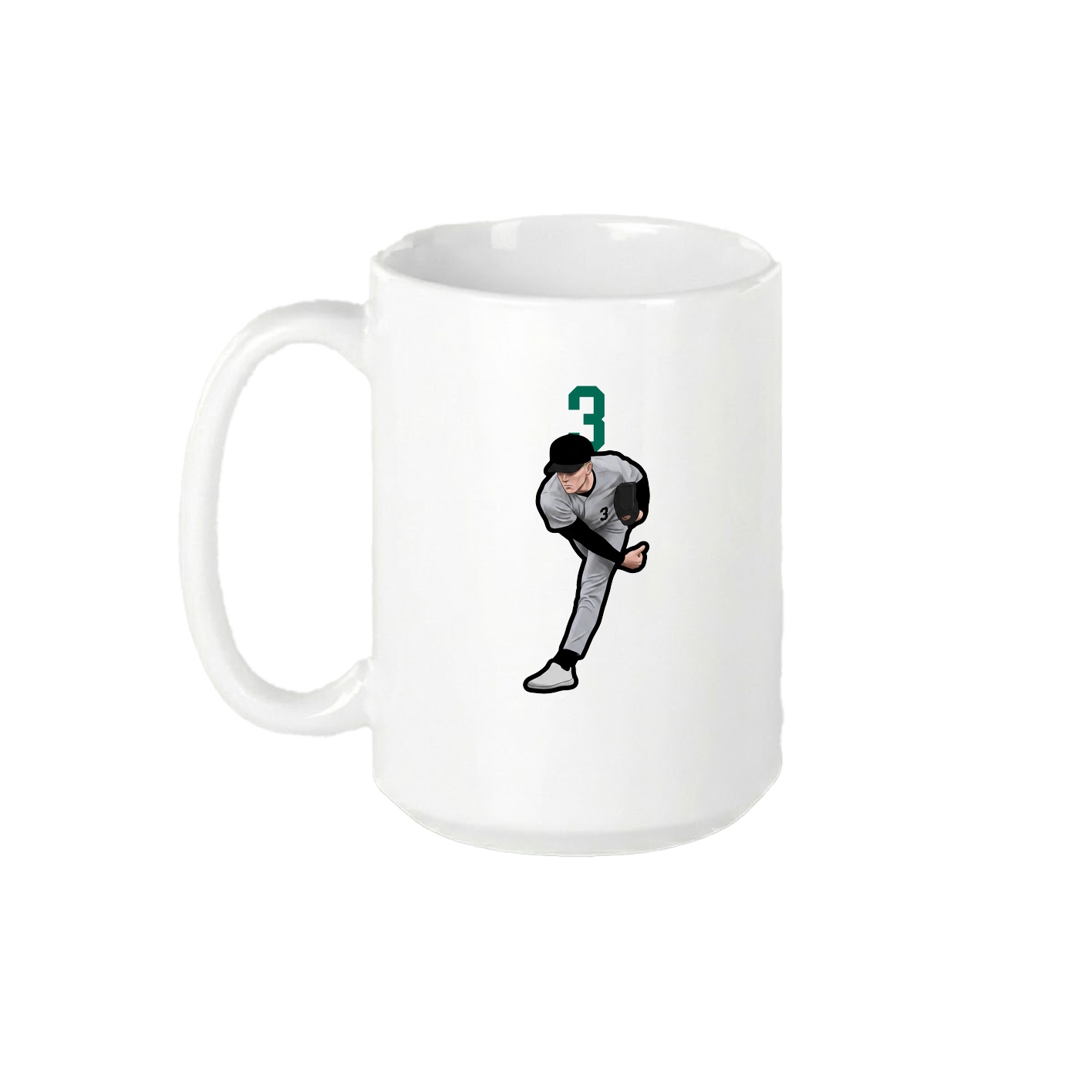 15oz Coffee Mug — Number Top in White