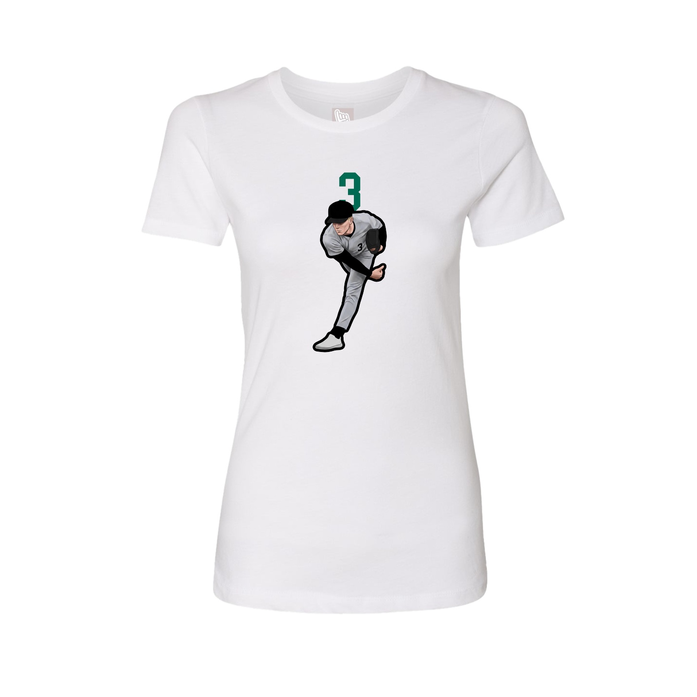 Fitted Women's Tee — Number Top in White