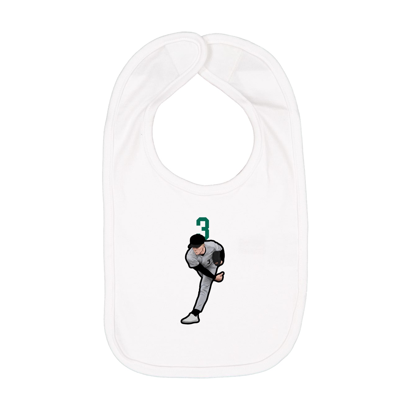 Infant Bib — Number Top in White