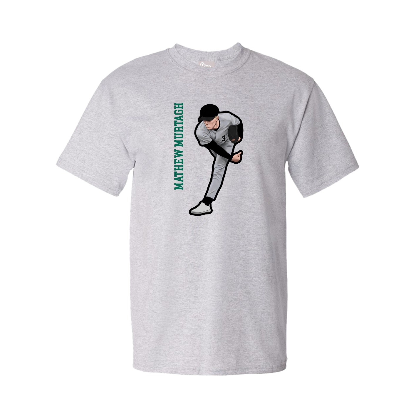 Youth Tee — Name Vertical in Grey
