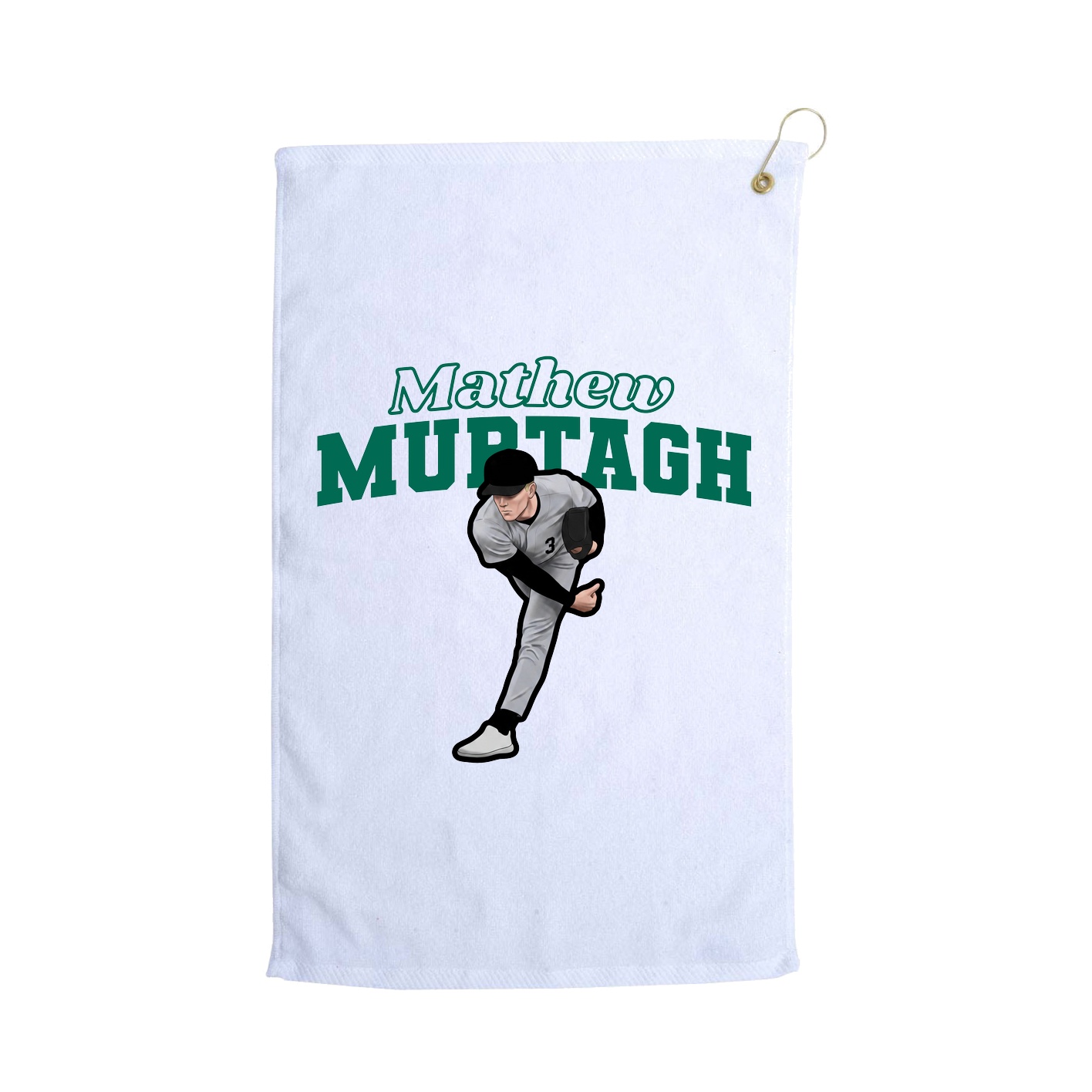 Golf Towel — Name Arch in White