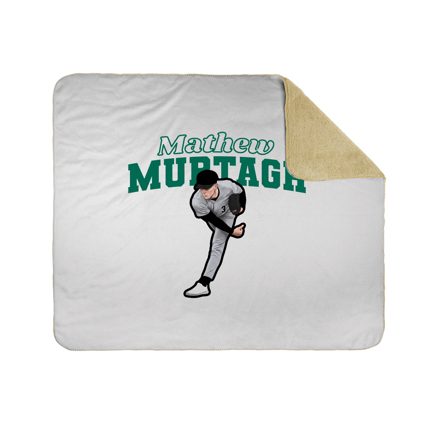 Throw Blanket — Name Arch in White