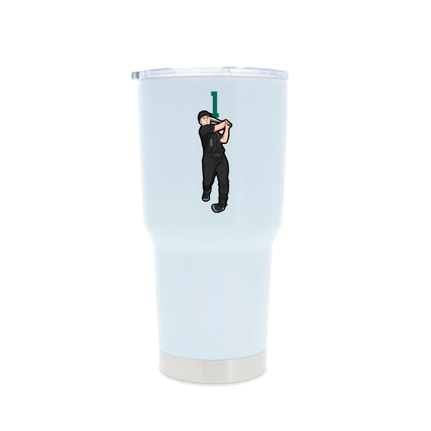 30oz Stainless Steel Tumbler — Number Top in White