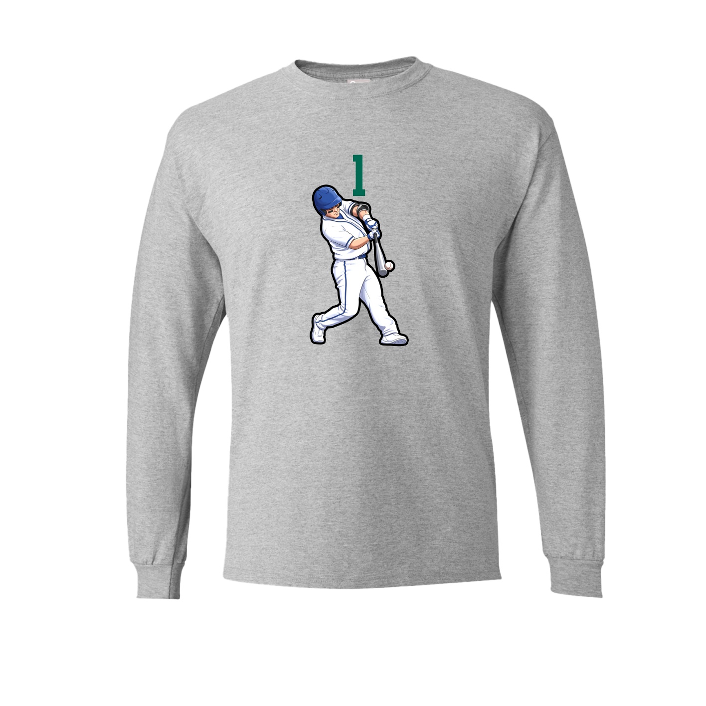 Long Sleeve Tee — Number Top in Grey