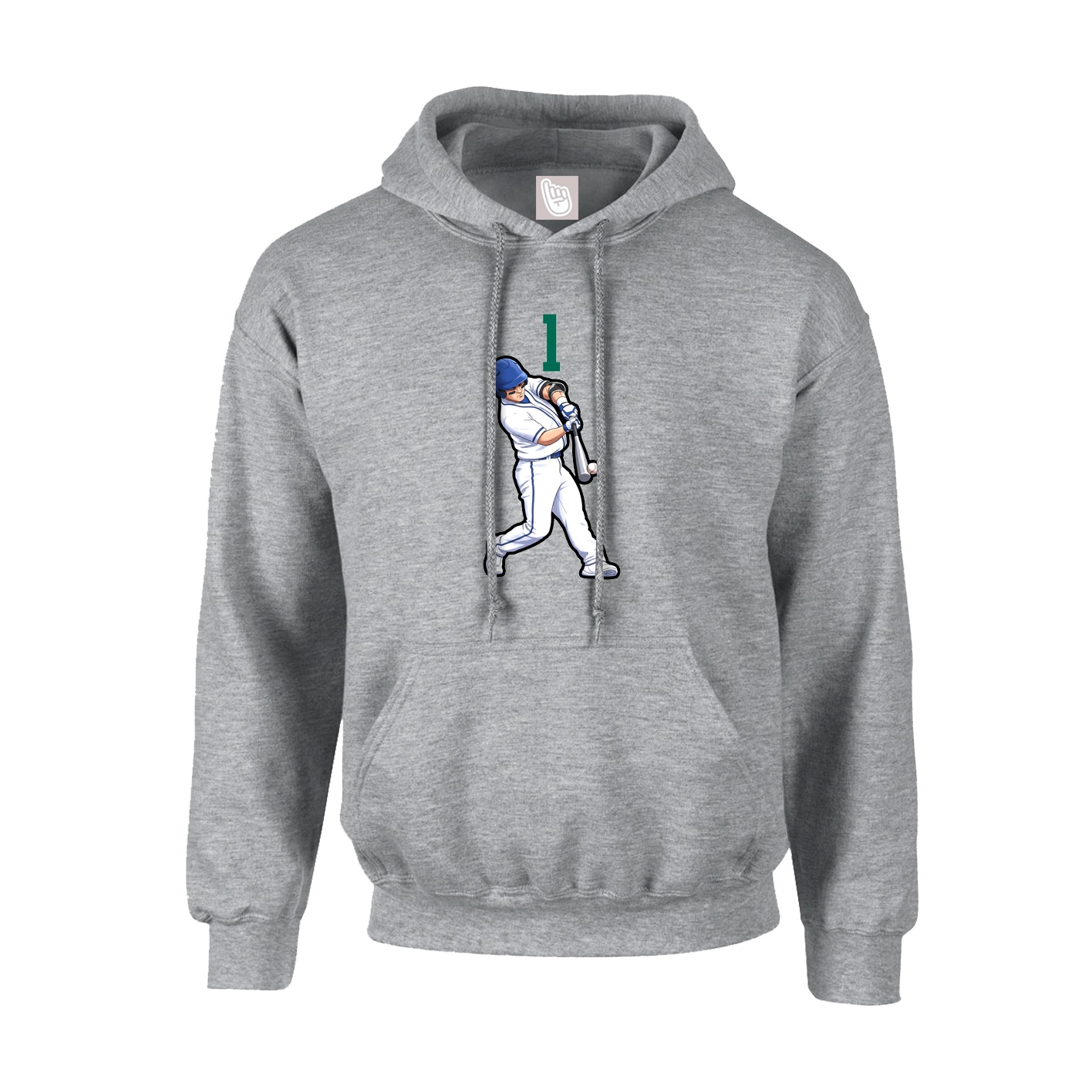 Youth Hoodie — Number Top in Grey