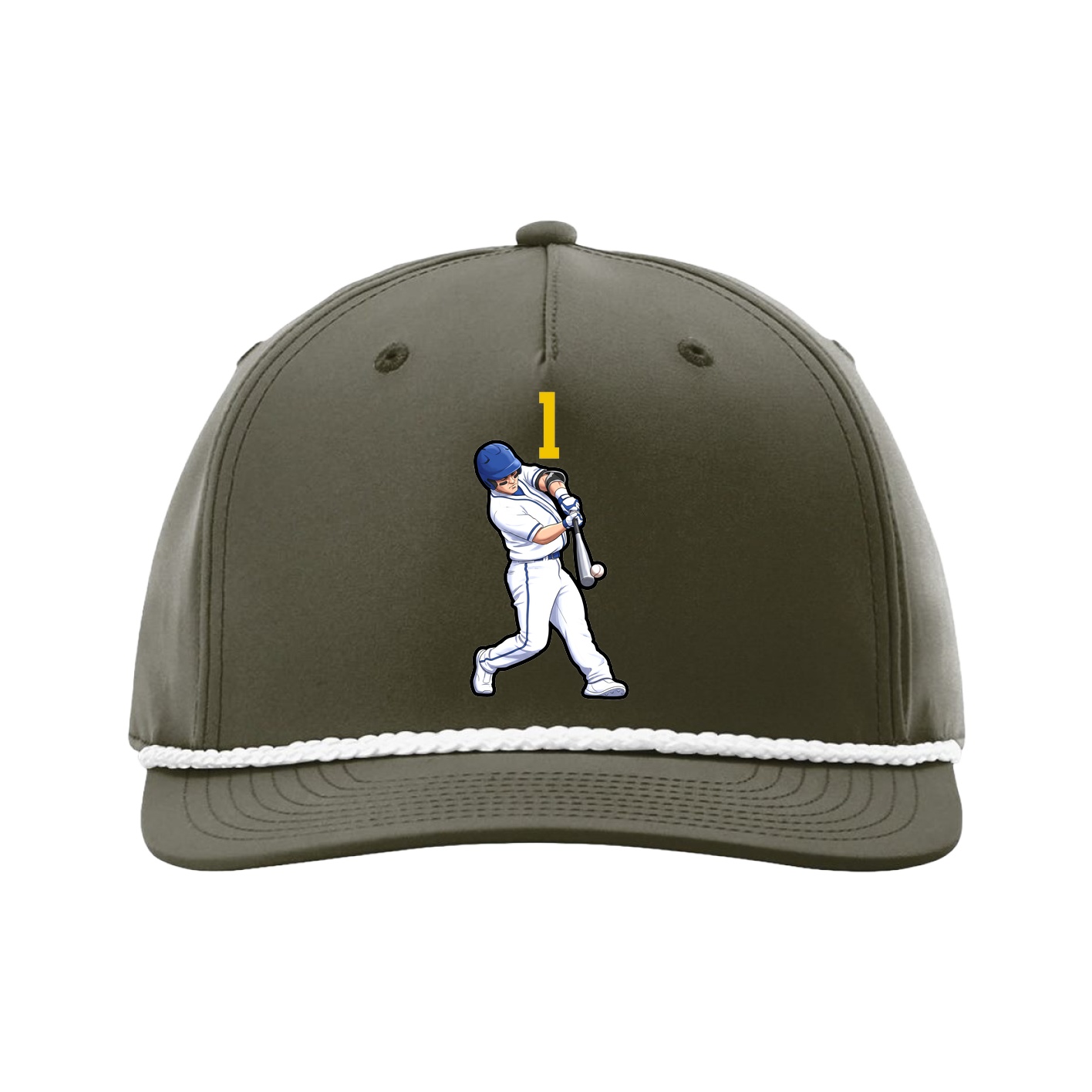 Five-Panel Classic Rope Cap — Number Top in Green