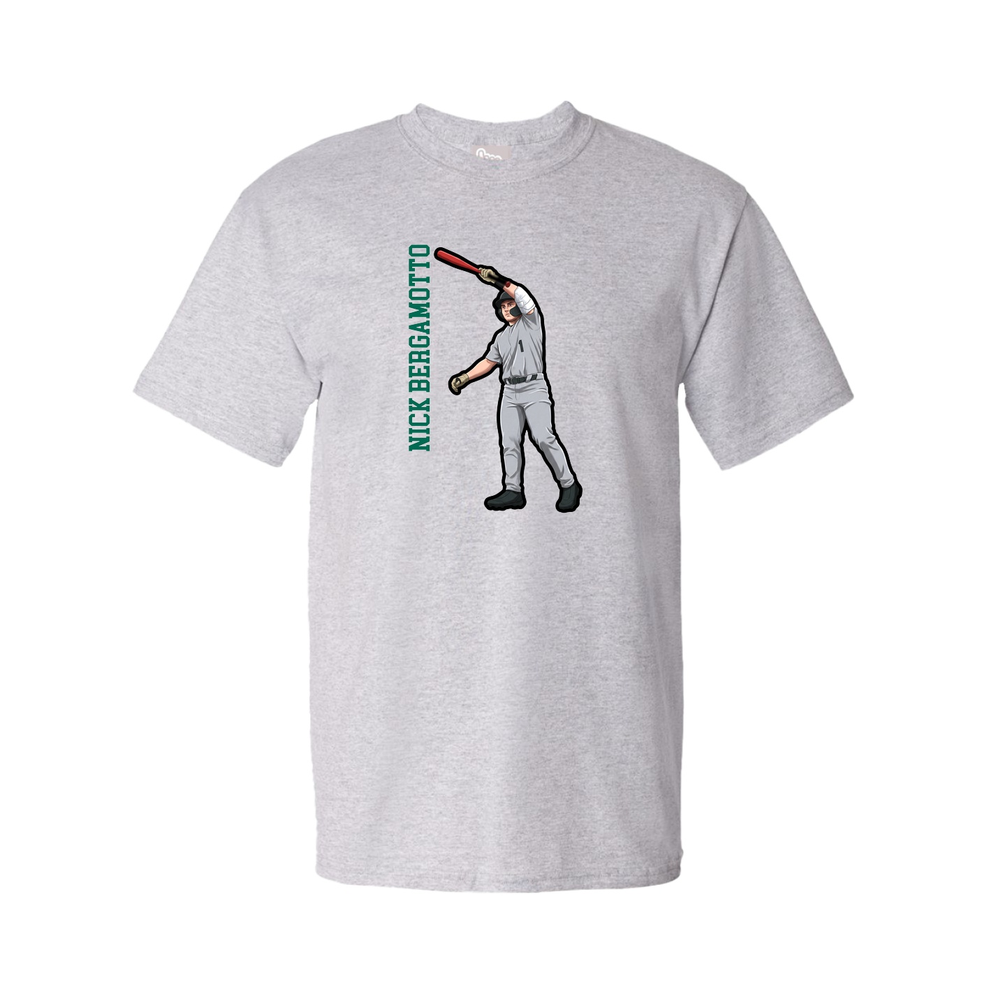 Tee — Name Vertical in Grey