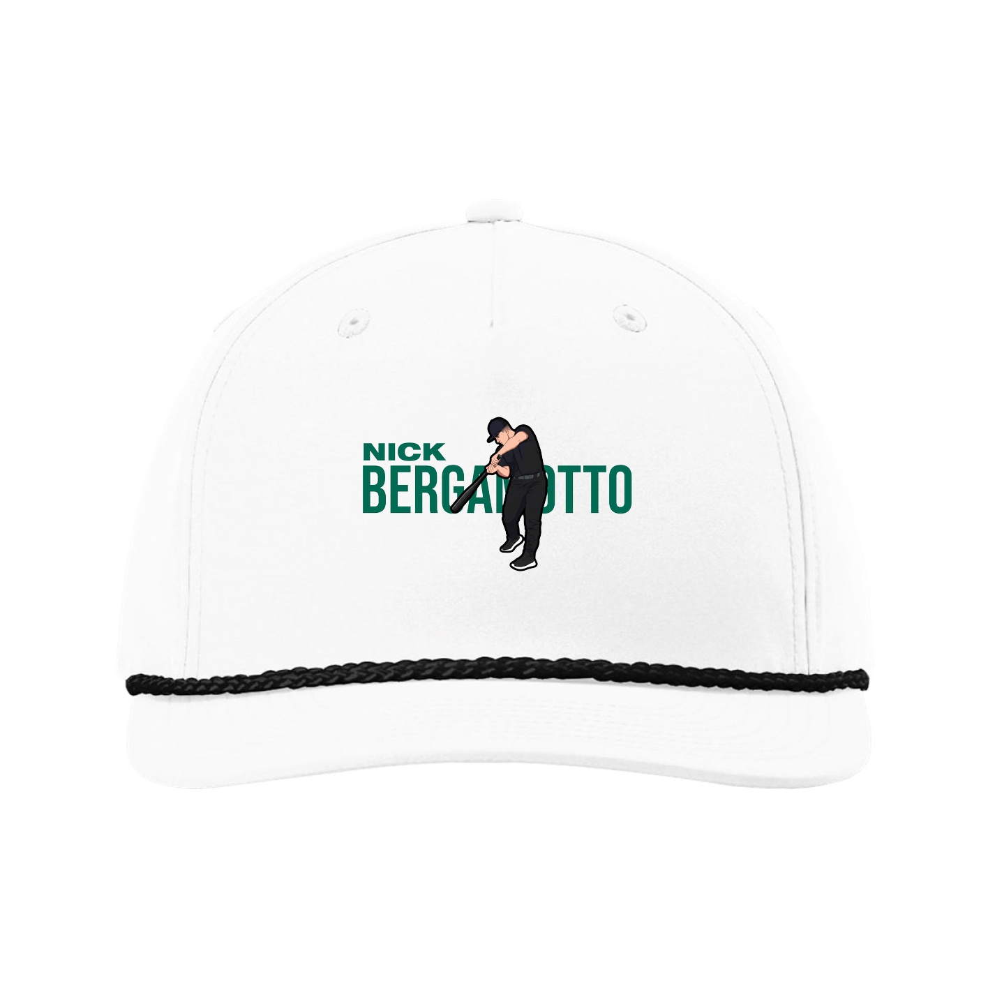 Five-Panel Classic Rope Cap — Player Name in White