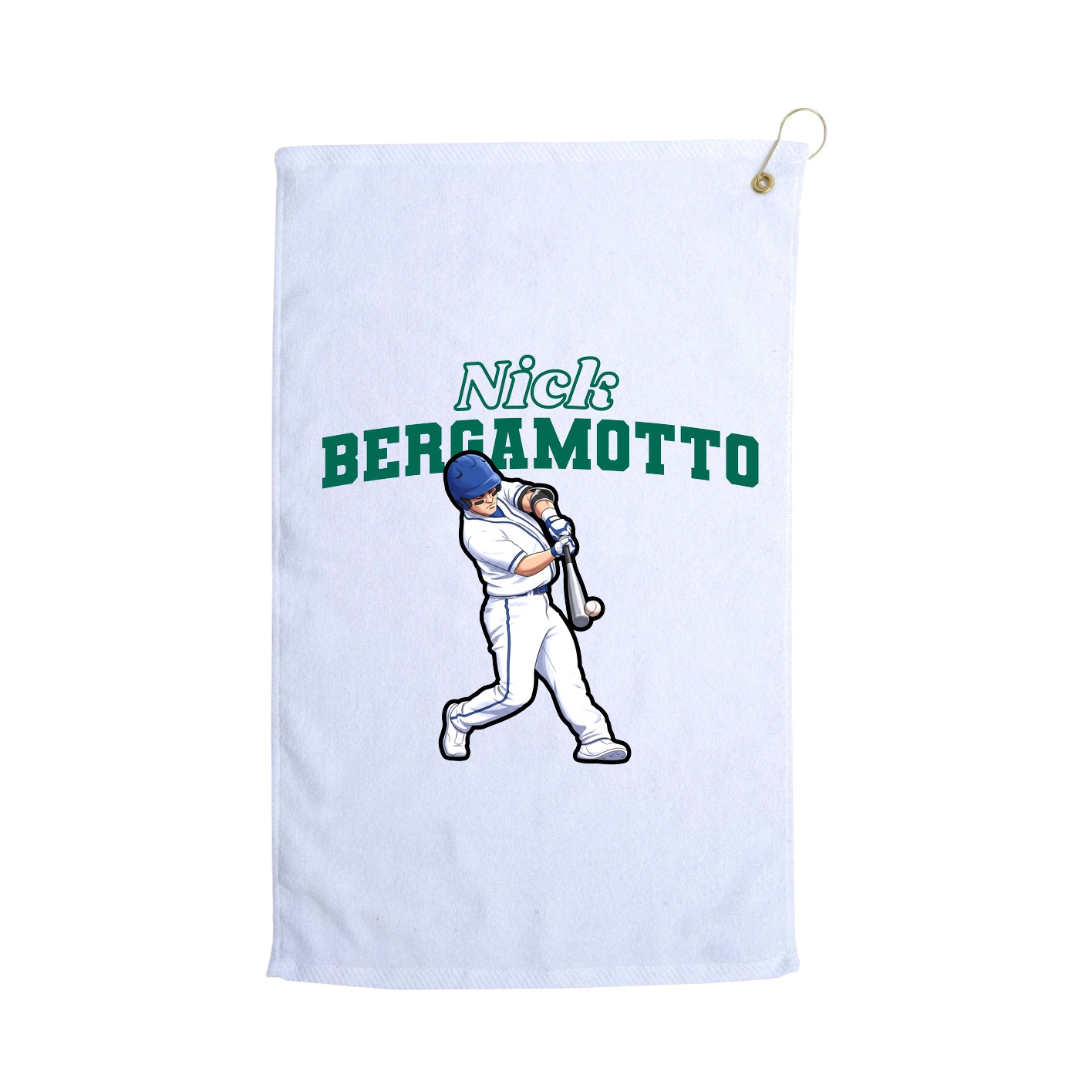 Golf Towel — Name Arch in White