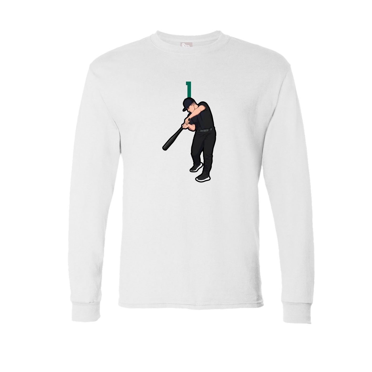 Long Sleeve Tee — Number Top in White
