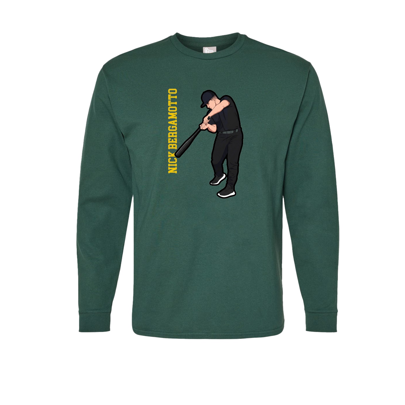 Long Sleeve Tee — Name Vertical in Green