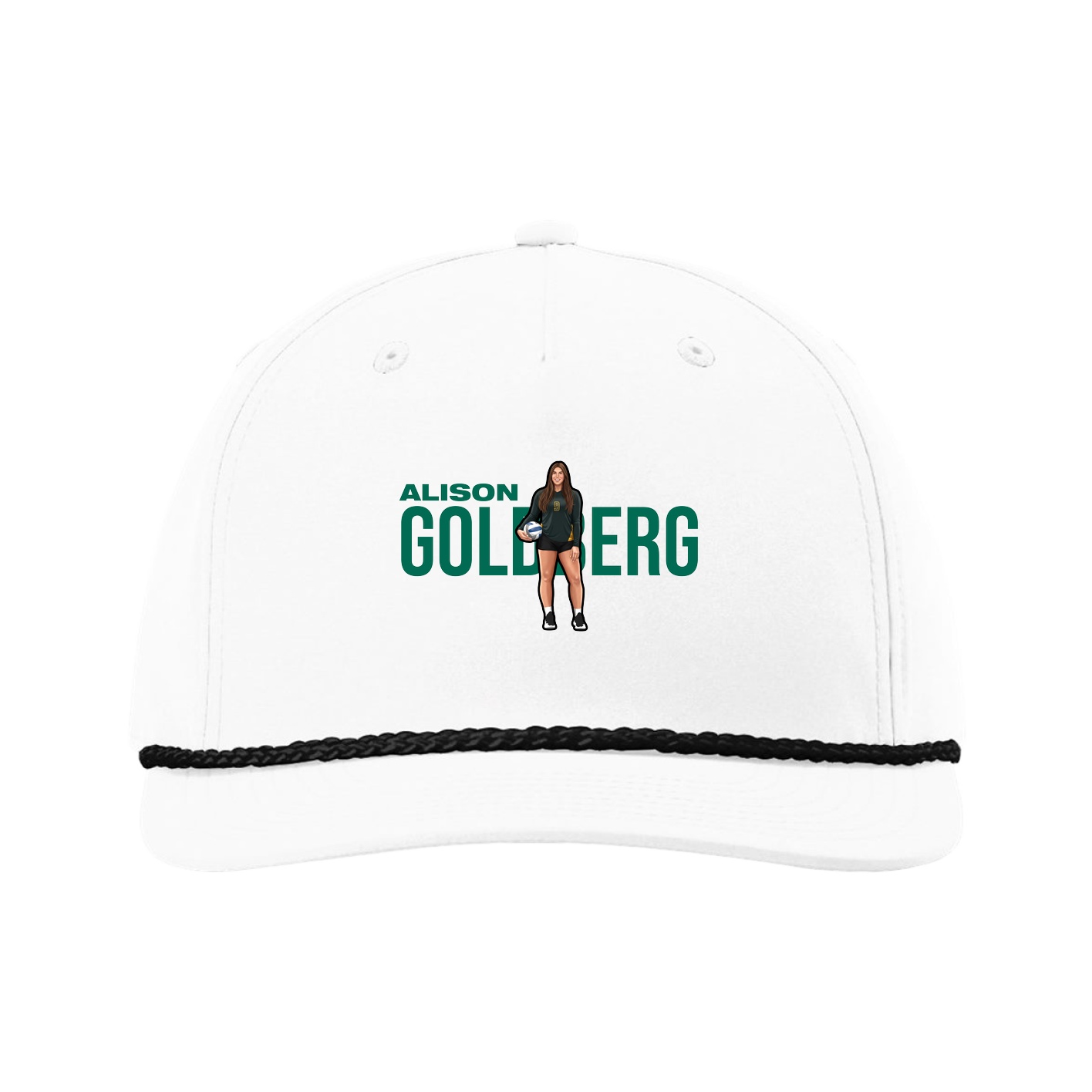 Five-Panel Classic Rope Cap — Player Name in White