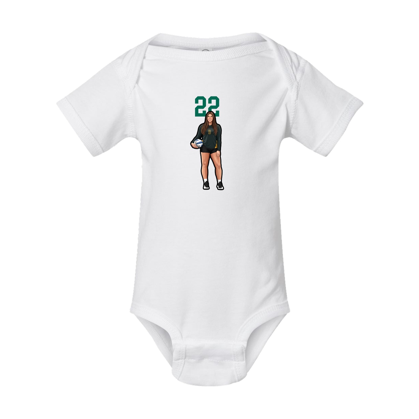 Baby Onesie — Number Top in White