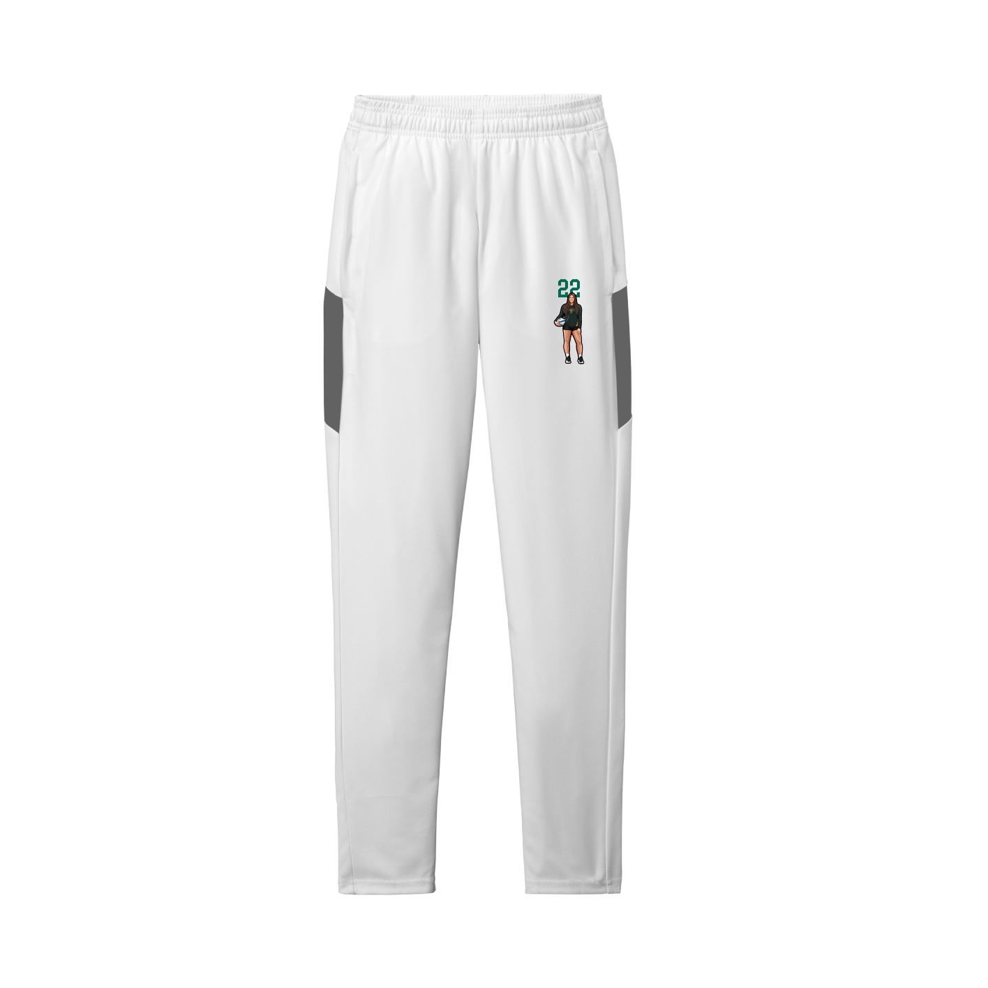 Team Travel Pant — Number Top in White/Grey