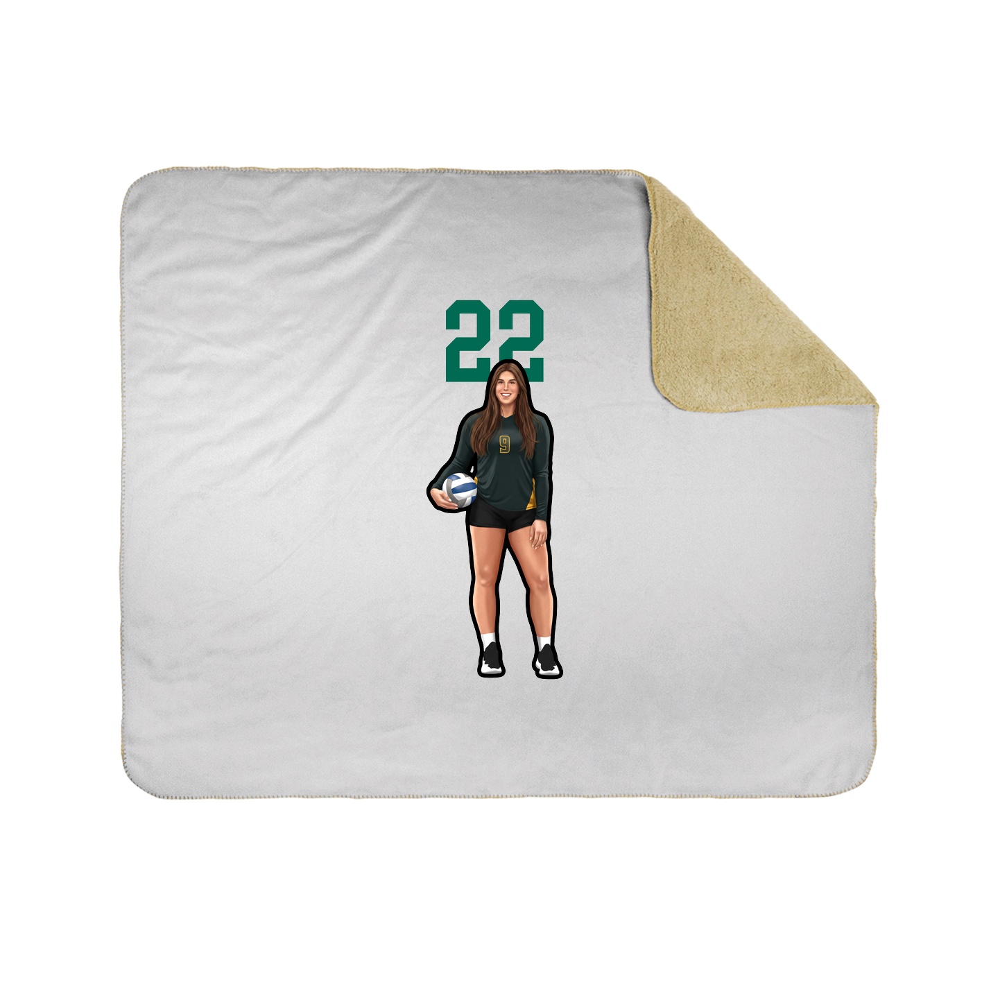 Throw Blanket — Number Top in White