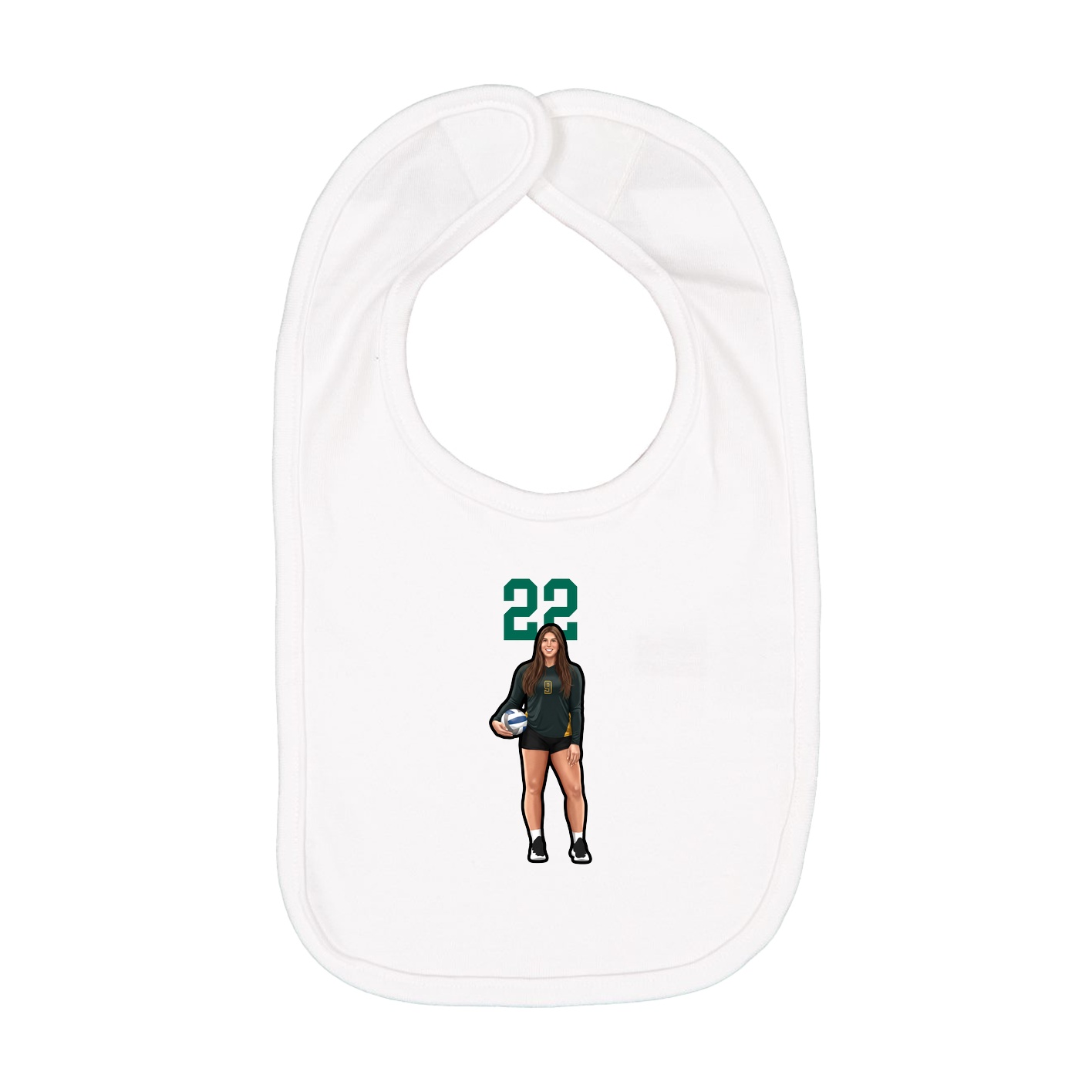 Infant Bib — Number Top in White