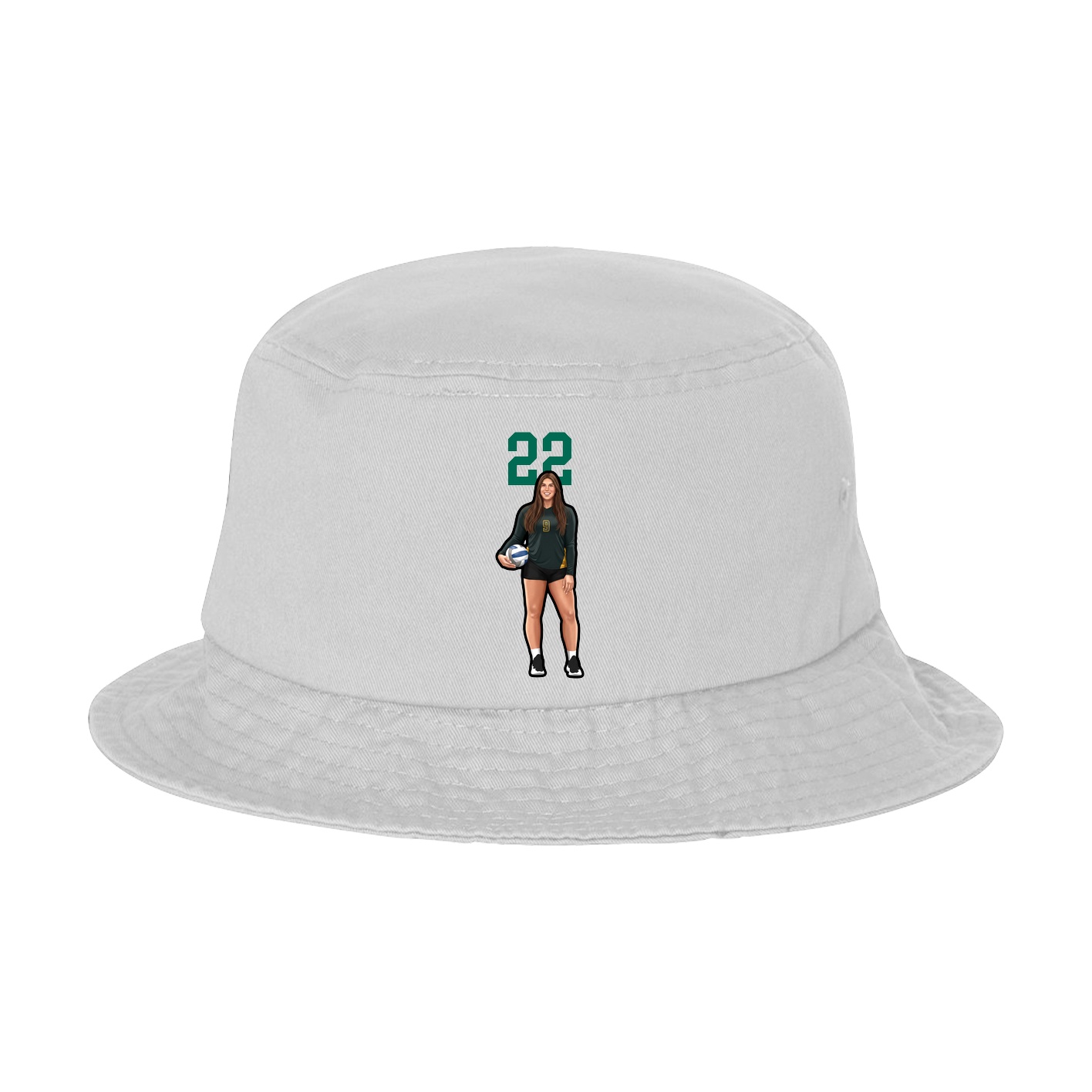 Bucket Cap — Number Top in White