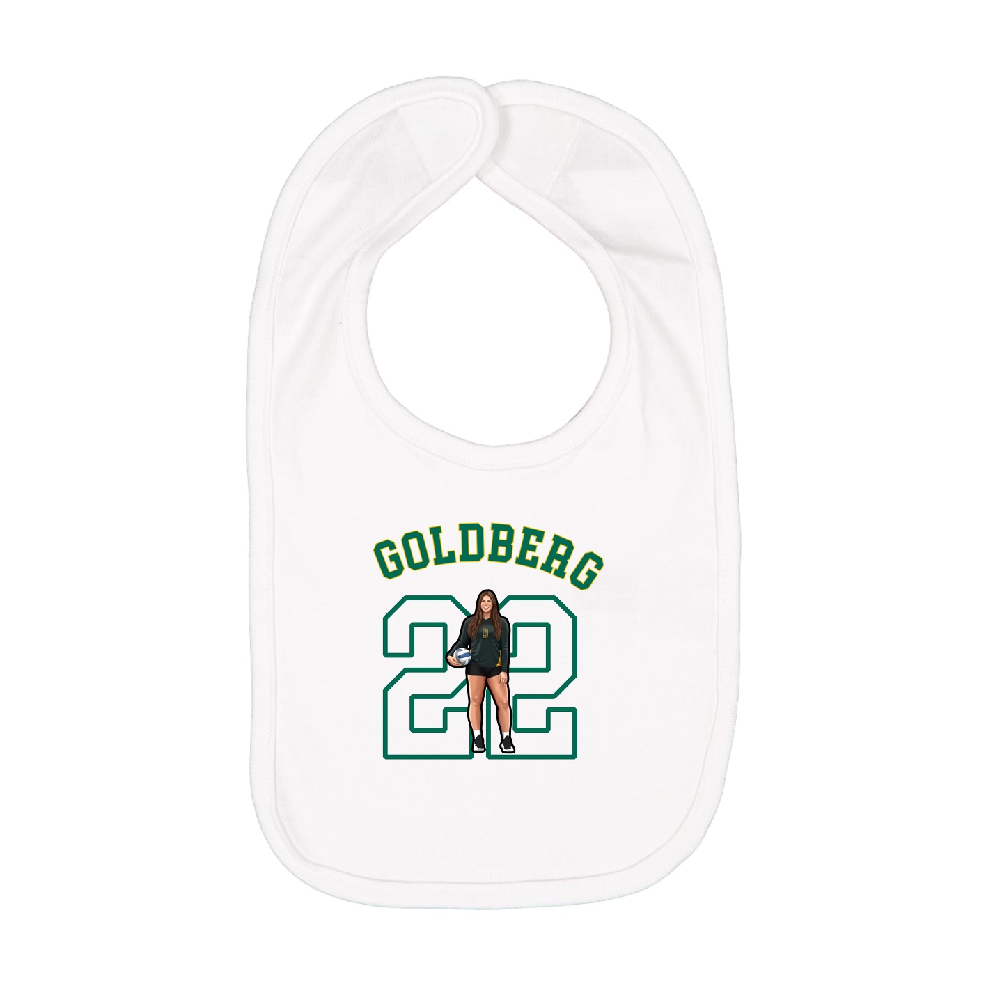 Infant Bib — Shirsey Arch in White