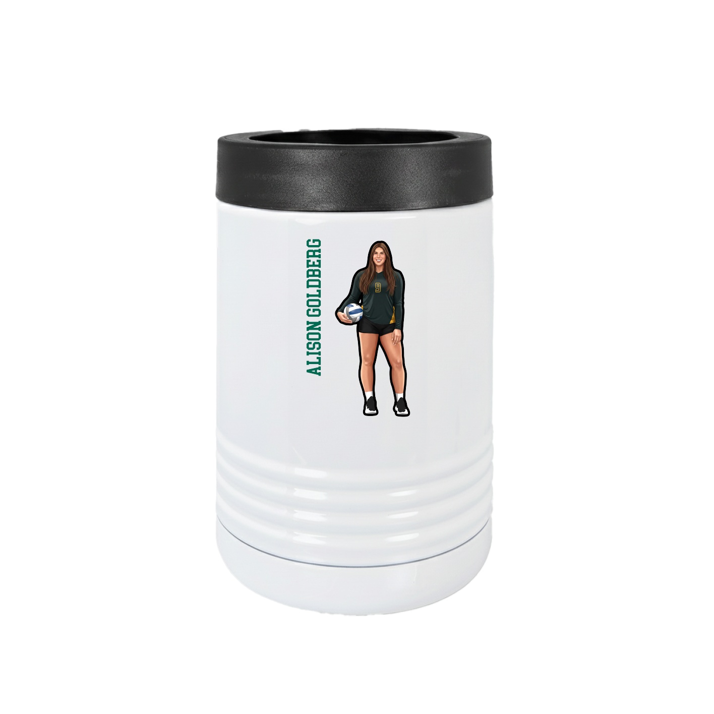 Beverage Holder — Name Vertical in White