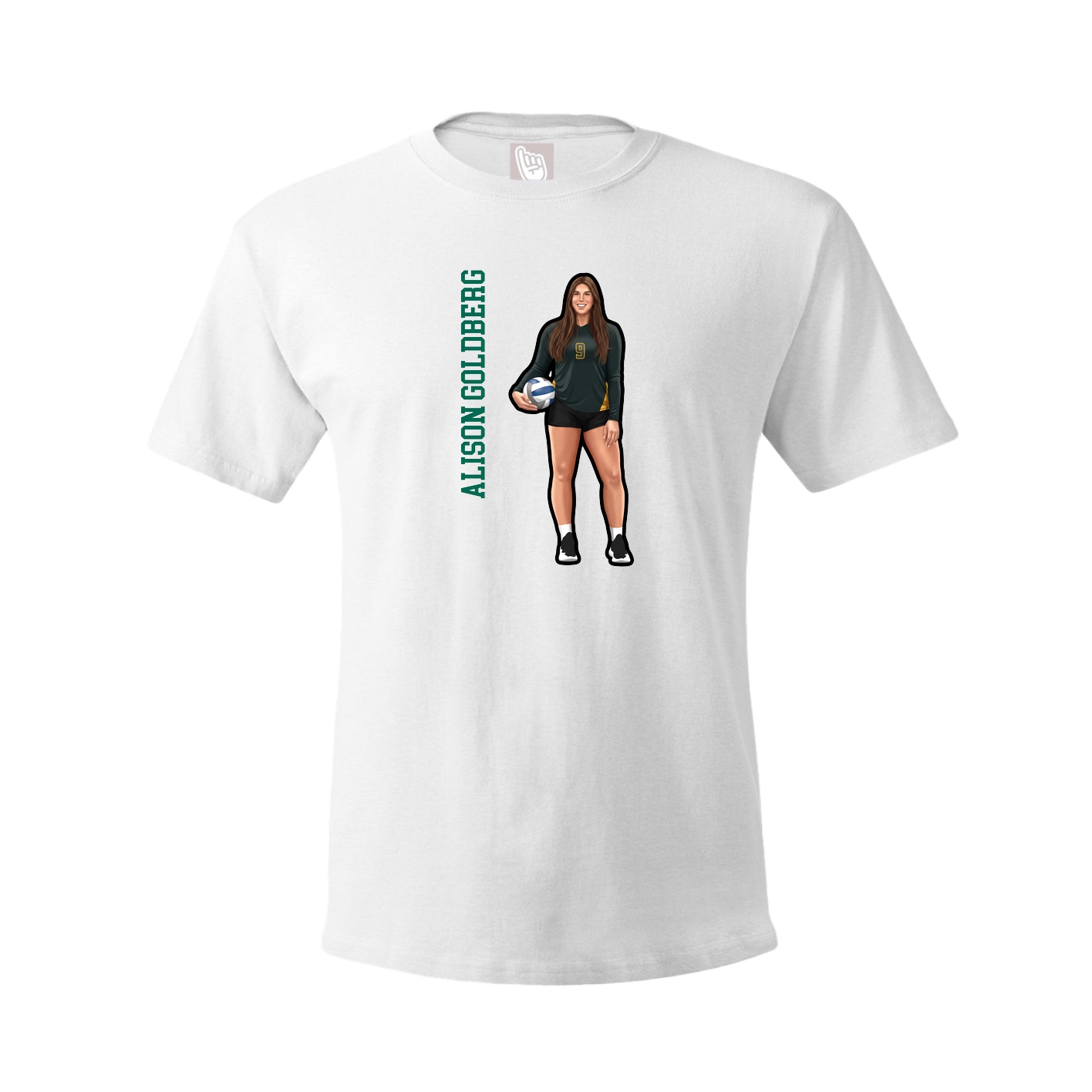 Youth Tee — Name Vertical in White