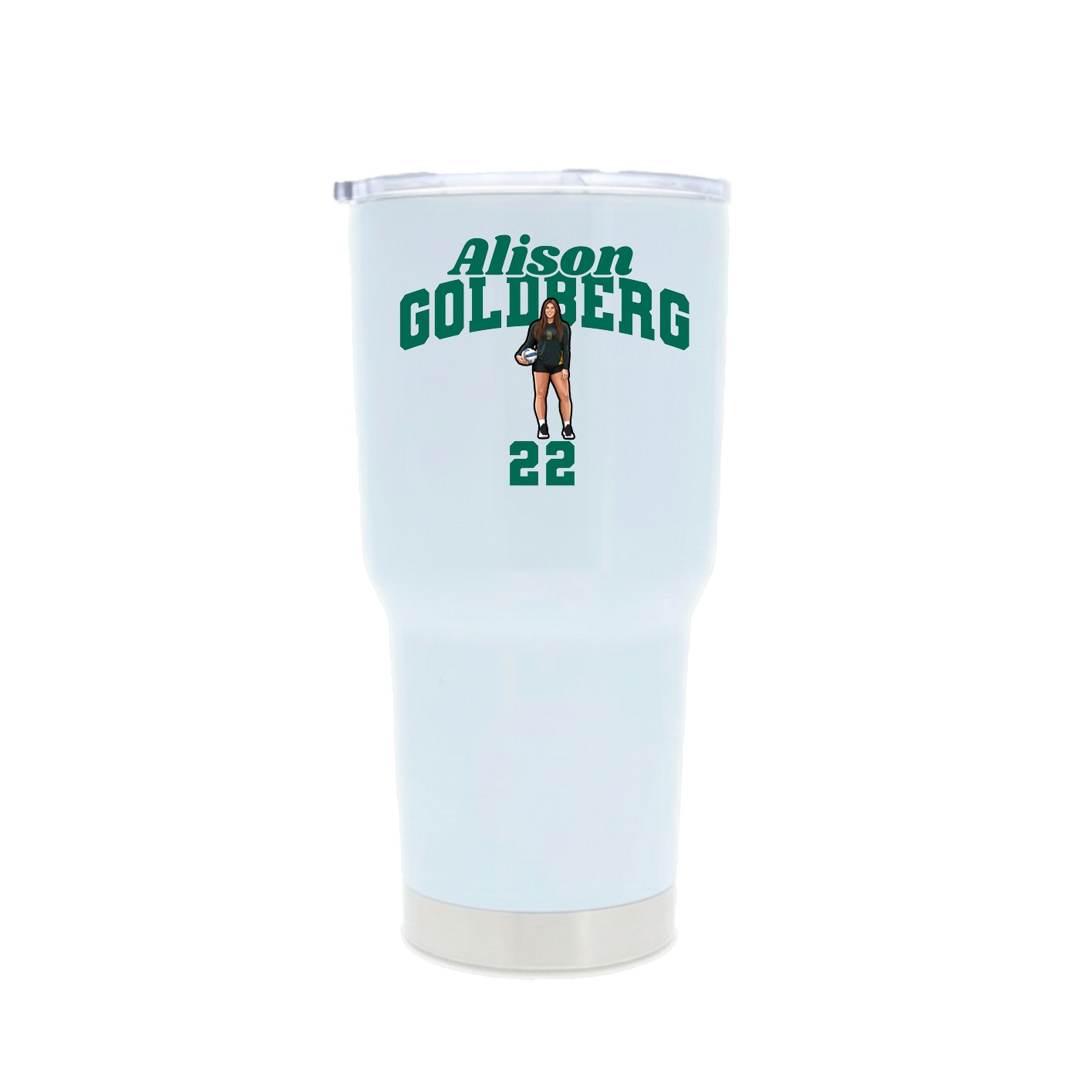30oz Stainless Steel Tumbler — Signature Arch in White