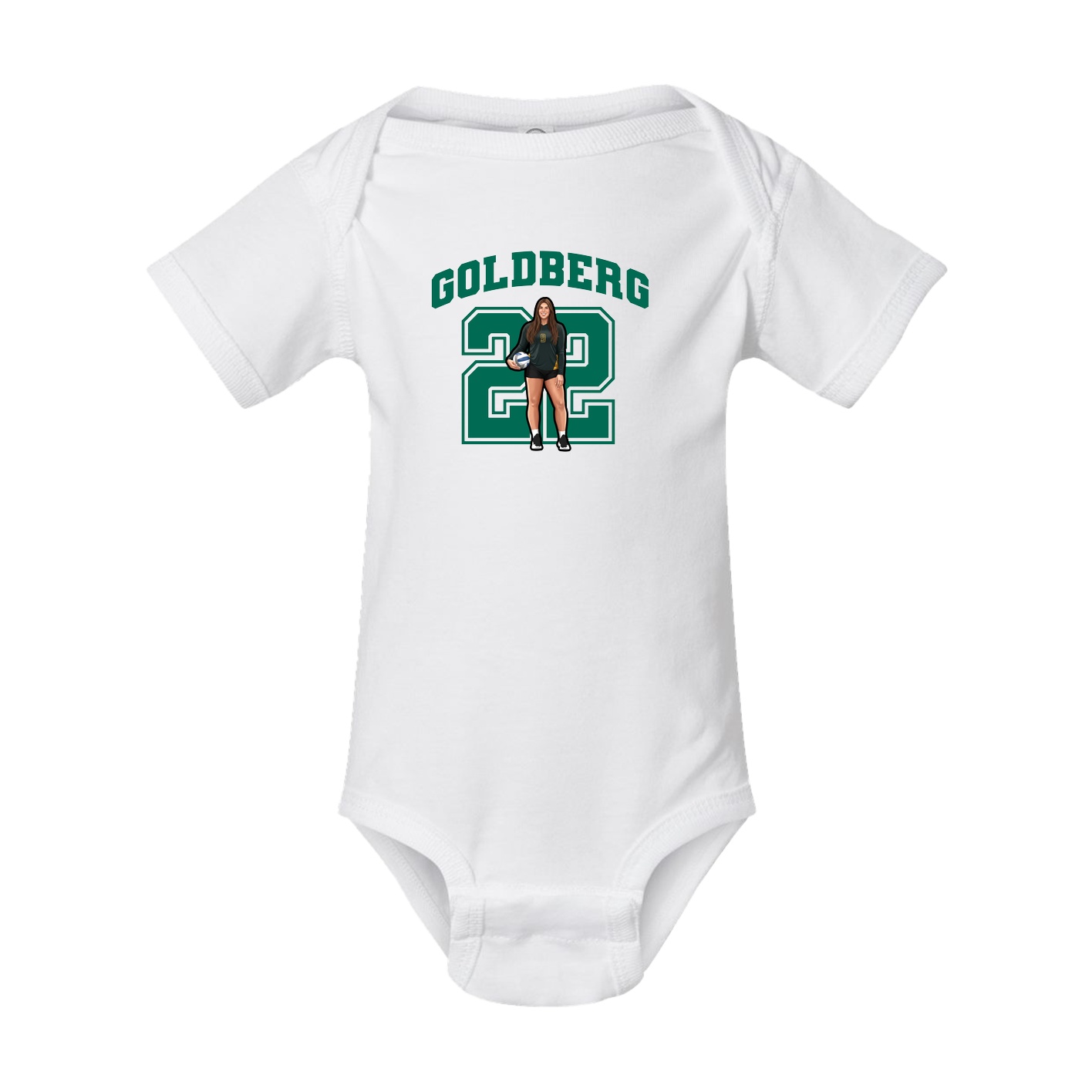 Baby Onesie — Number in White