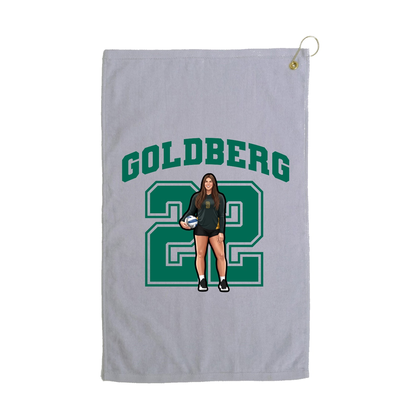 Golf Towel — Number in Grey
