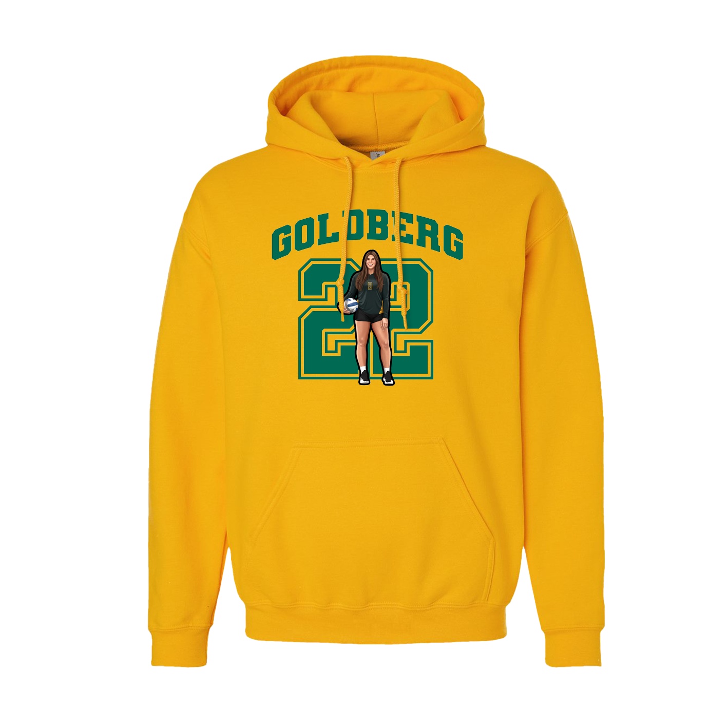 Hoodie — Number in Gold