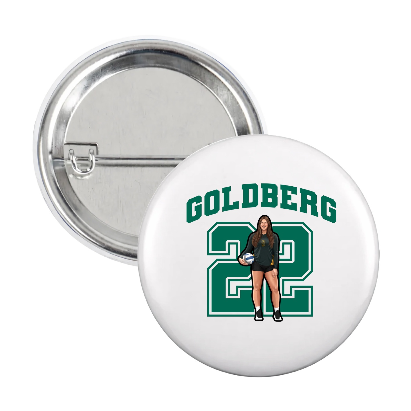 Game Day Button — Number in White