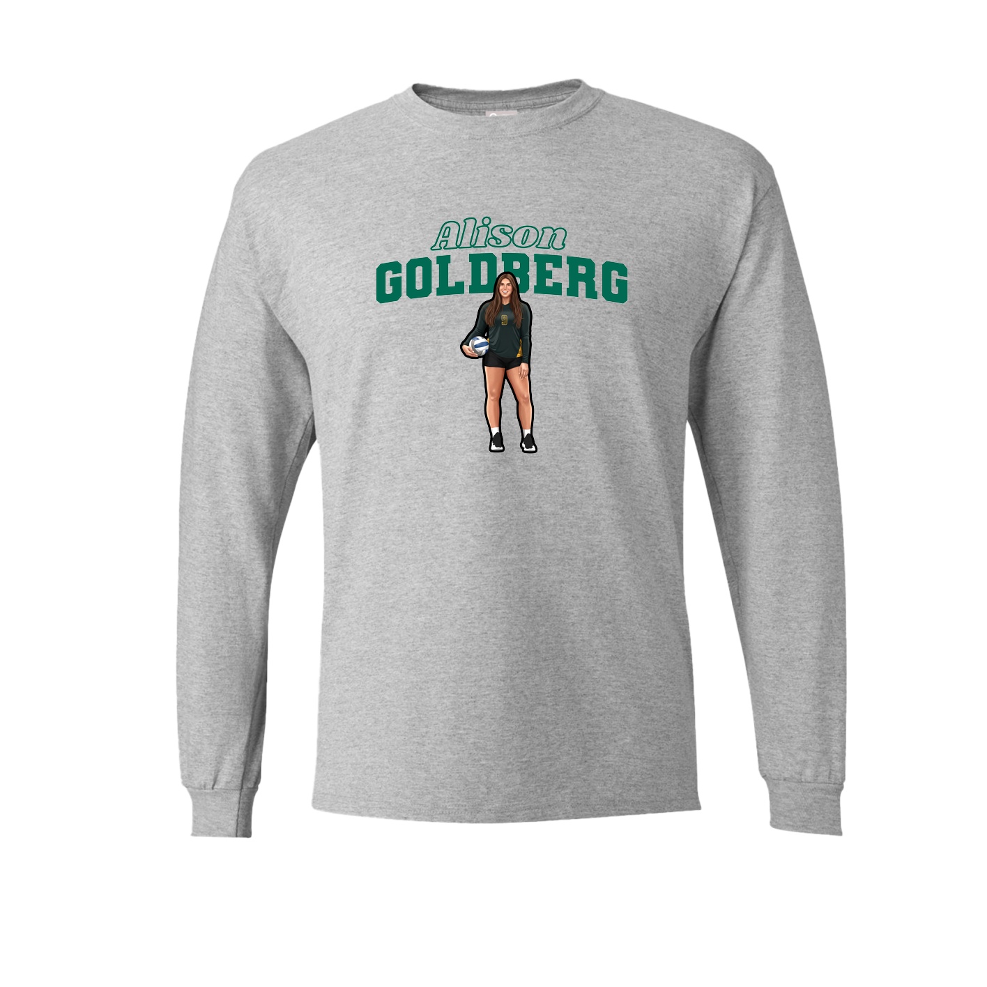 Long Sleeve Tee — Name Arch in Grey