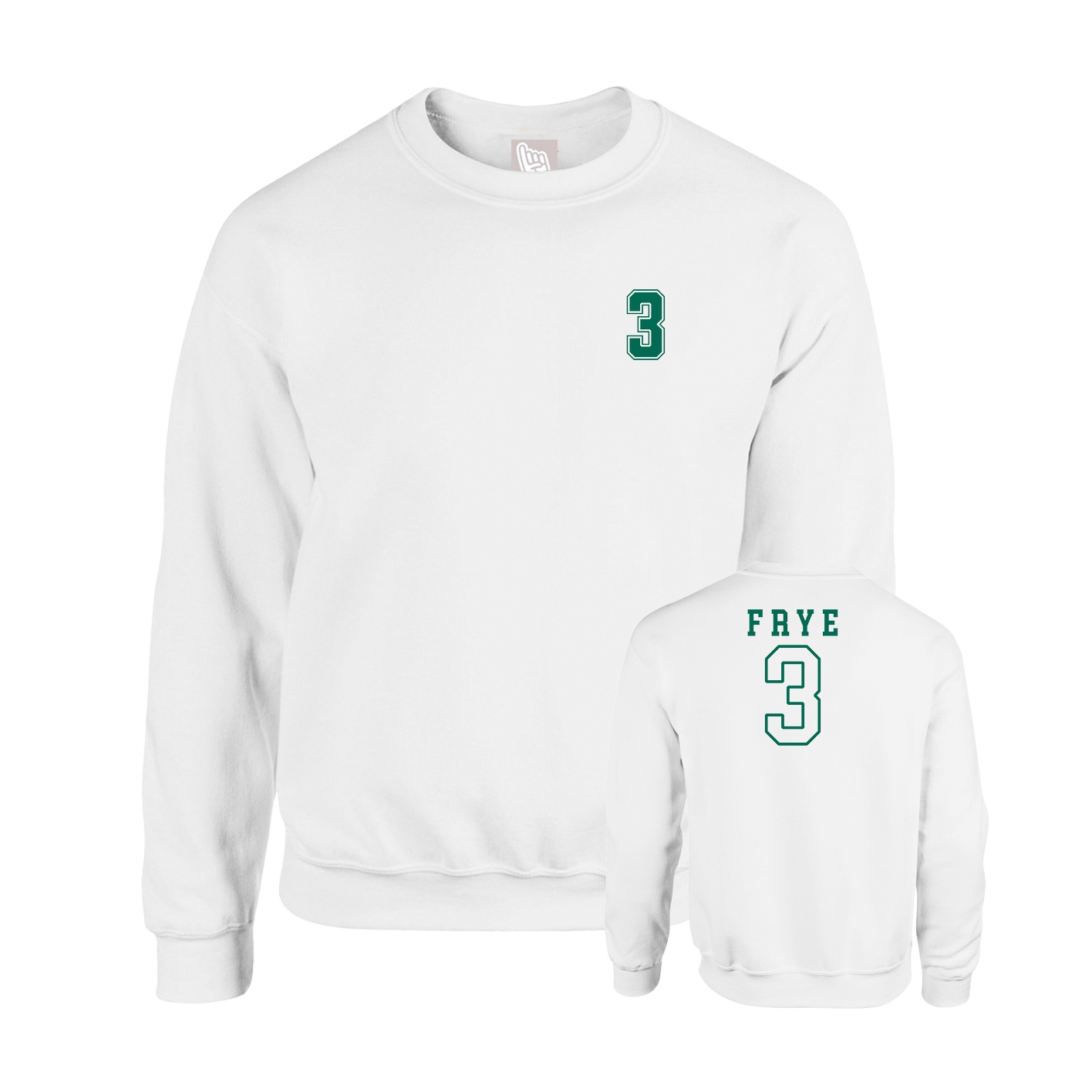 Fleece Crew — Chest Back in White