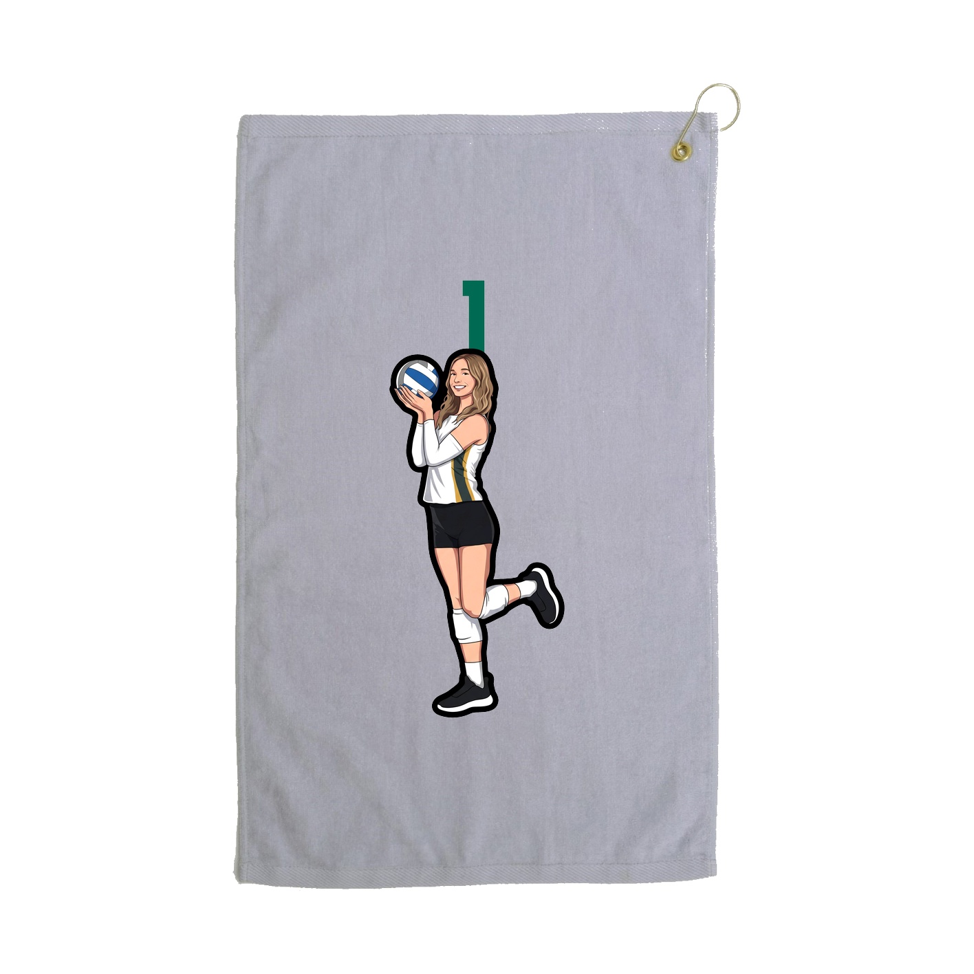 Golf Towel — Number Top in Grey