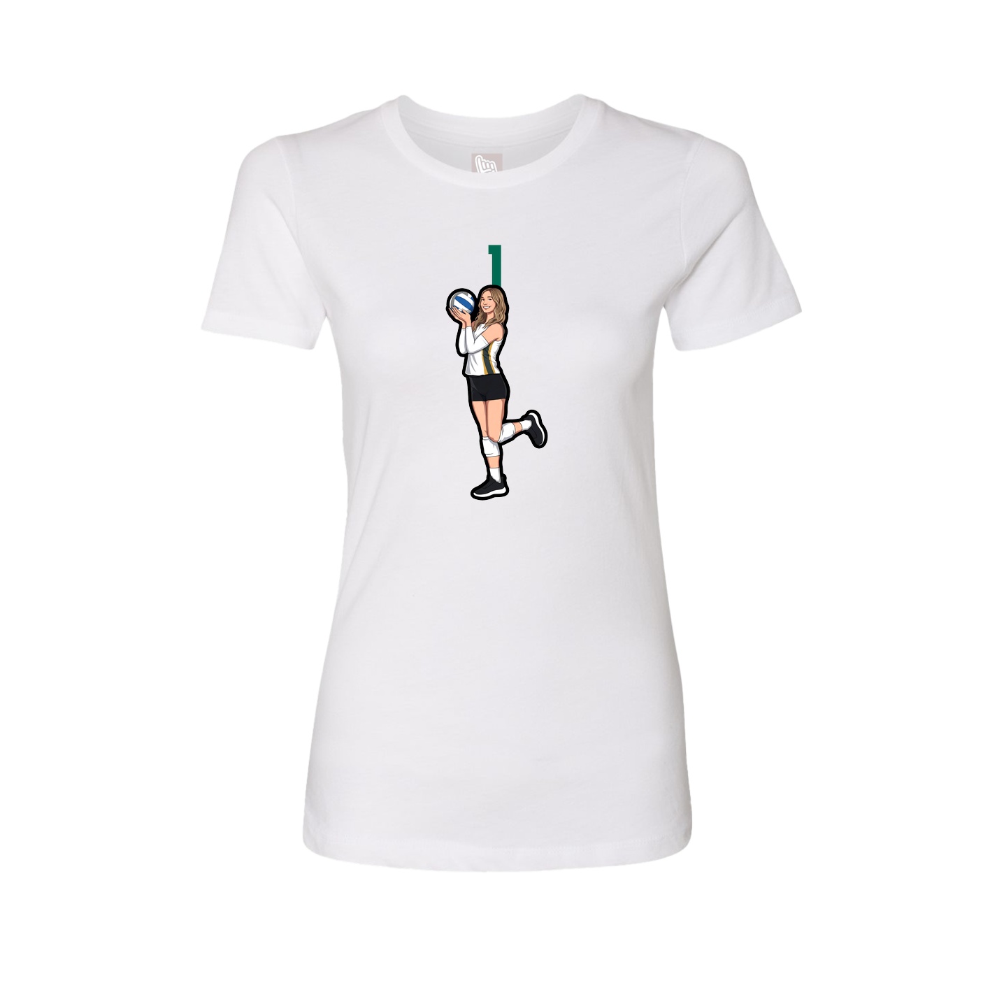 Fitted Women's Tee — Number Top in White