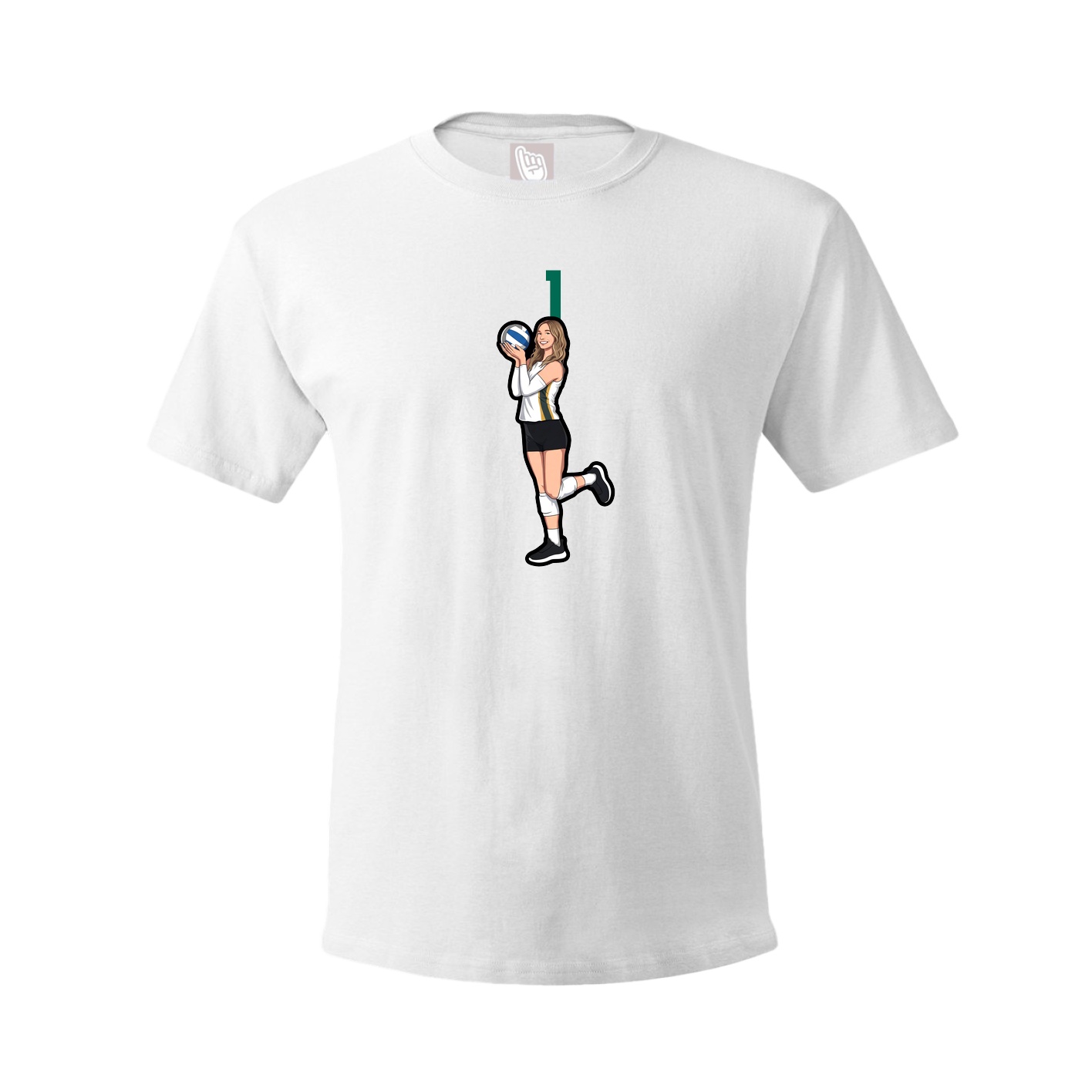 Youth Tee — Number Top in White