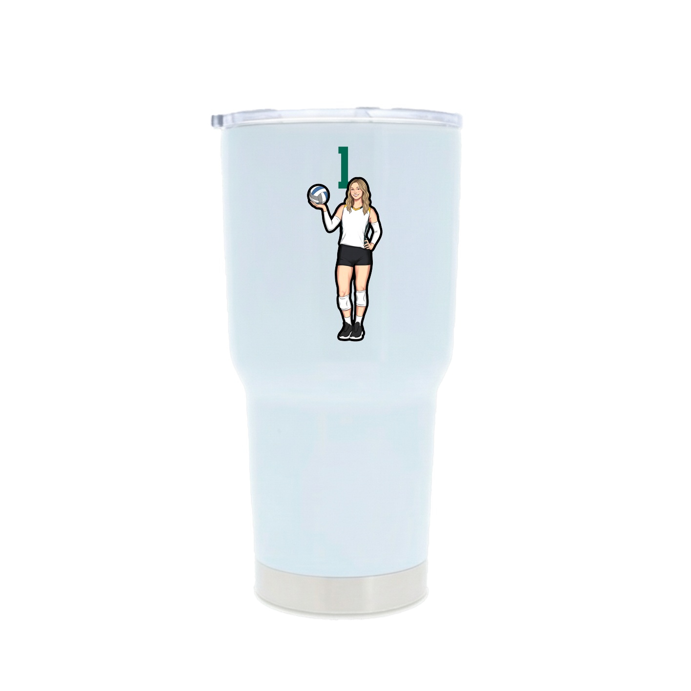 30oz Stainless Steel Tumbler — Number Top in White