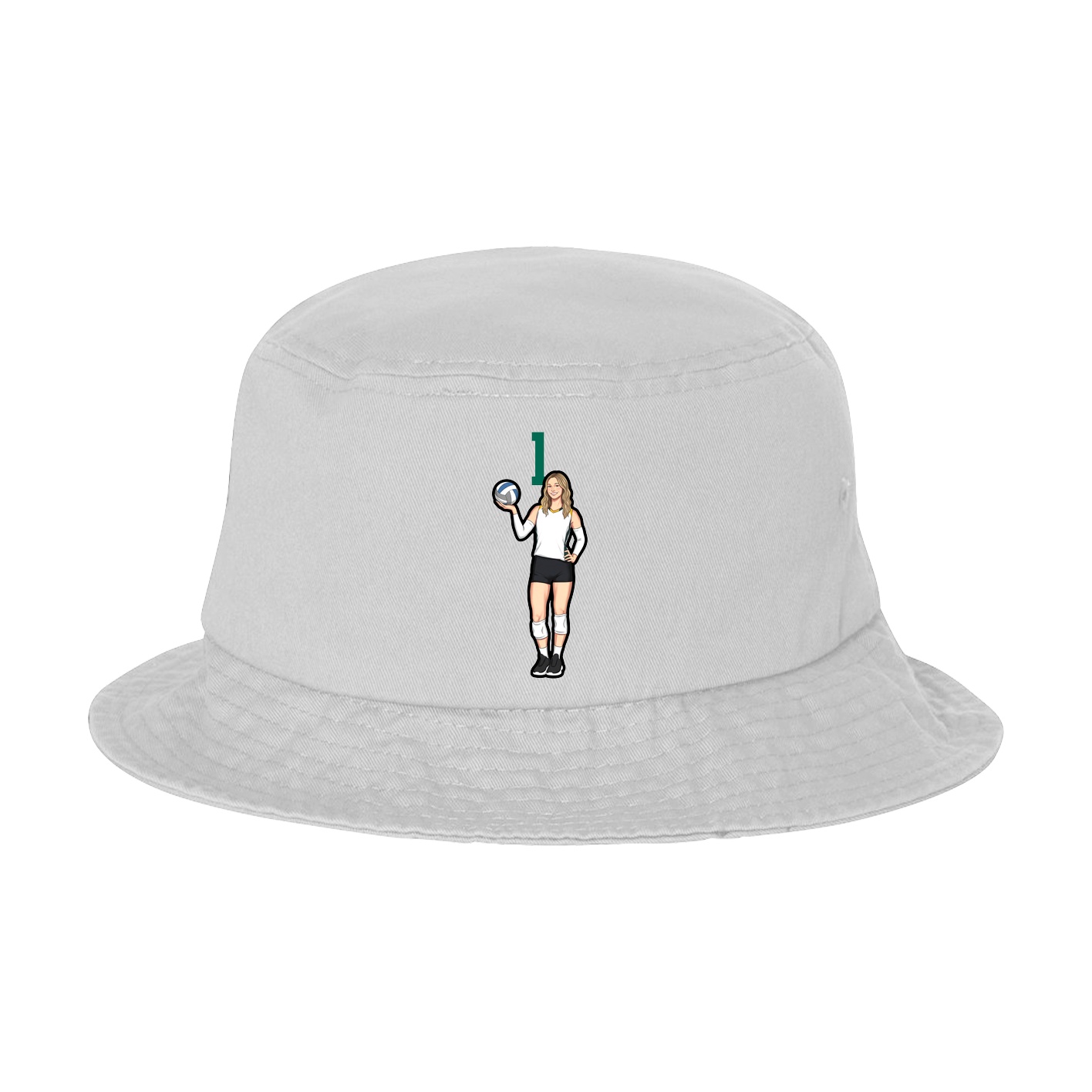 Bucket Cap — Number Top in White