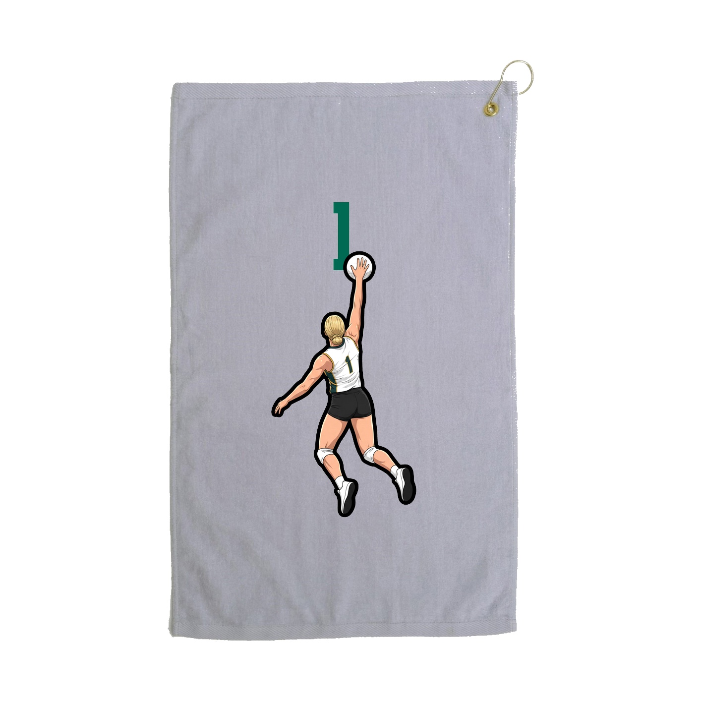 Golf Towel — Number Top in Grey