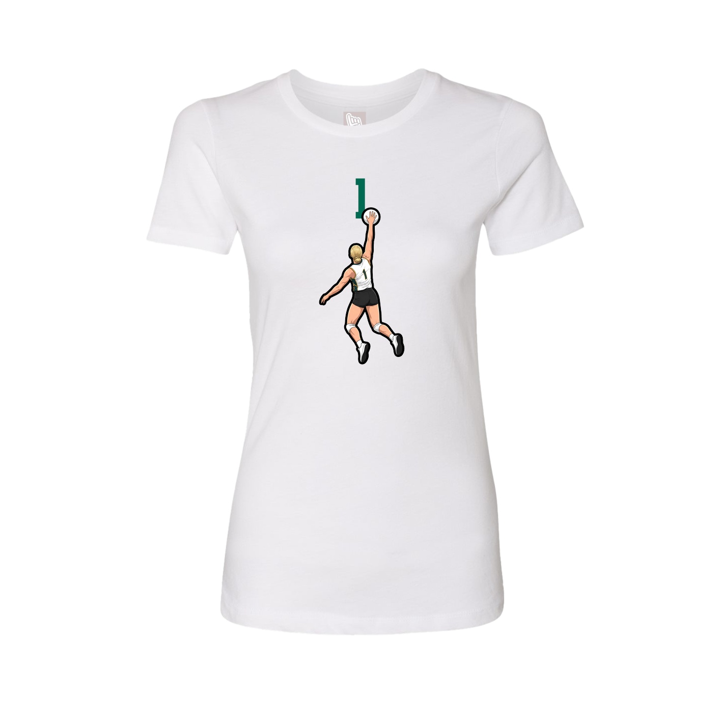 Fitted Women's Tee — Number Top in White