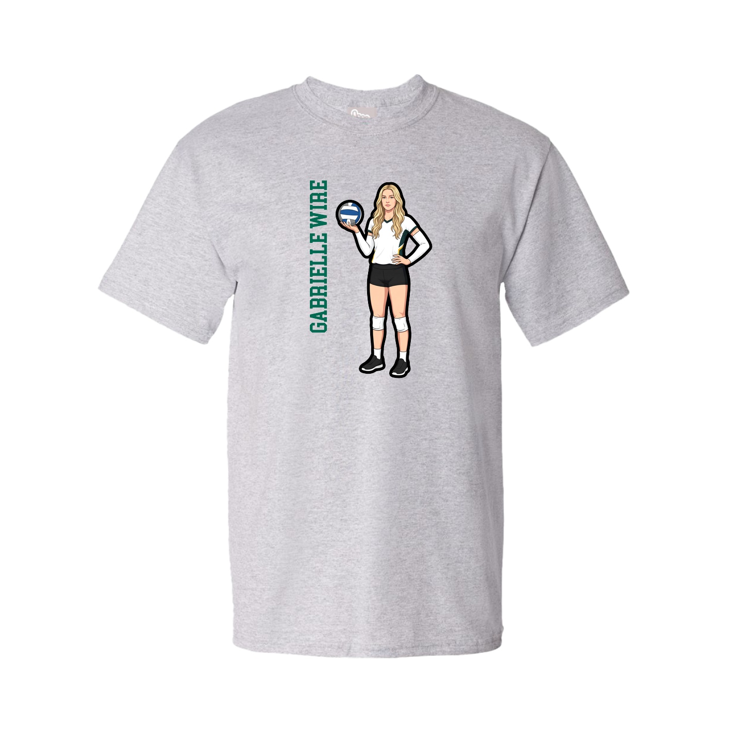 Youth Tee — Name Vertical in Grey