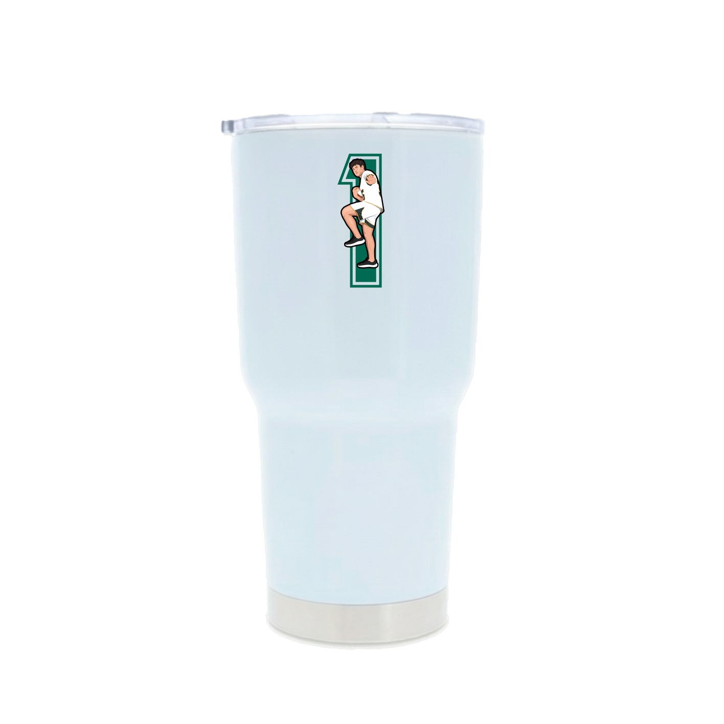30oz Stainless Steel Tumbler — Number in White
