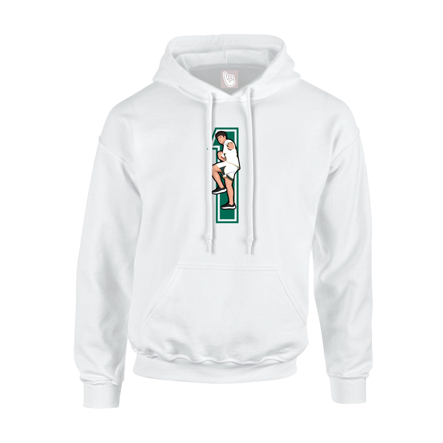Hoodie — Number in White