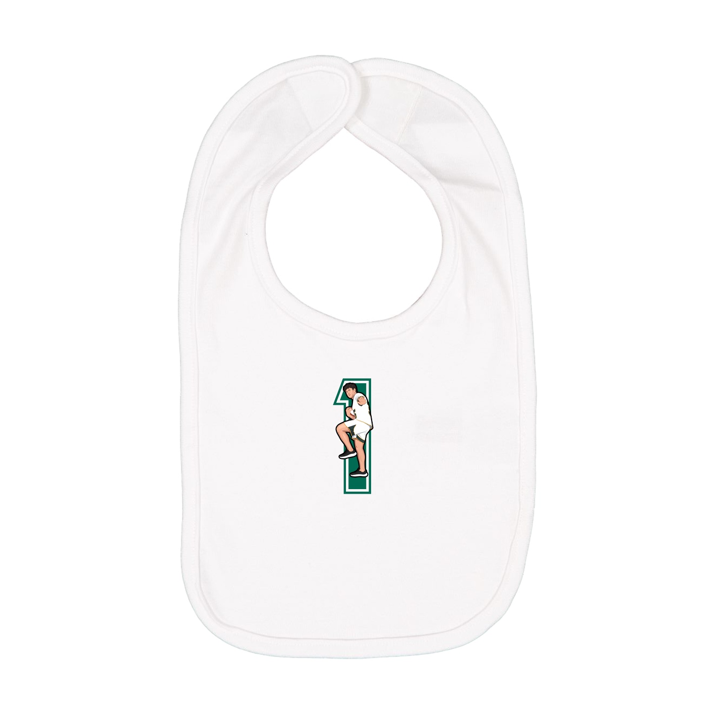 Infant Bib — Number in White